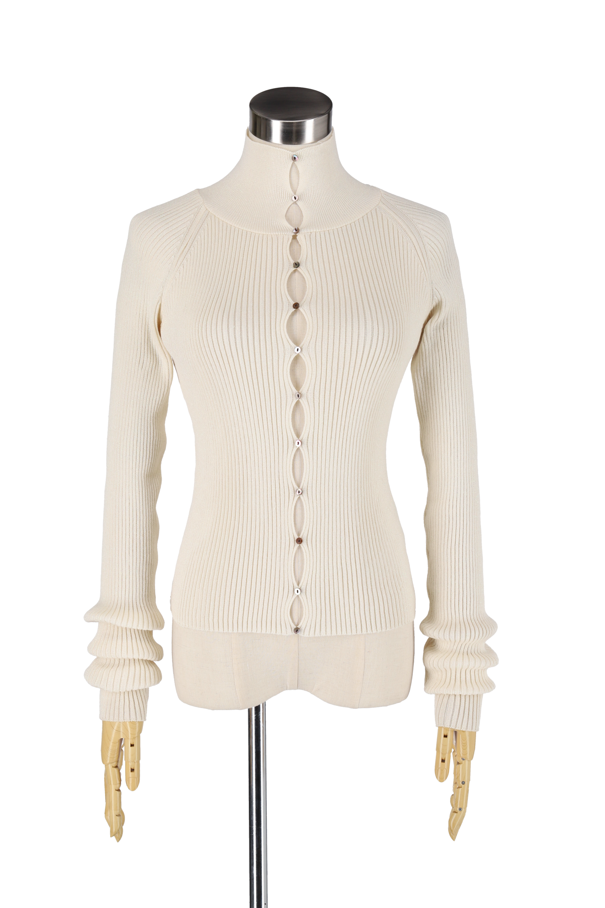 Bubble rib cardigan - Ivory