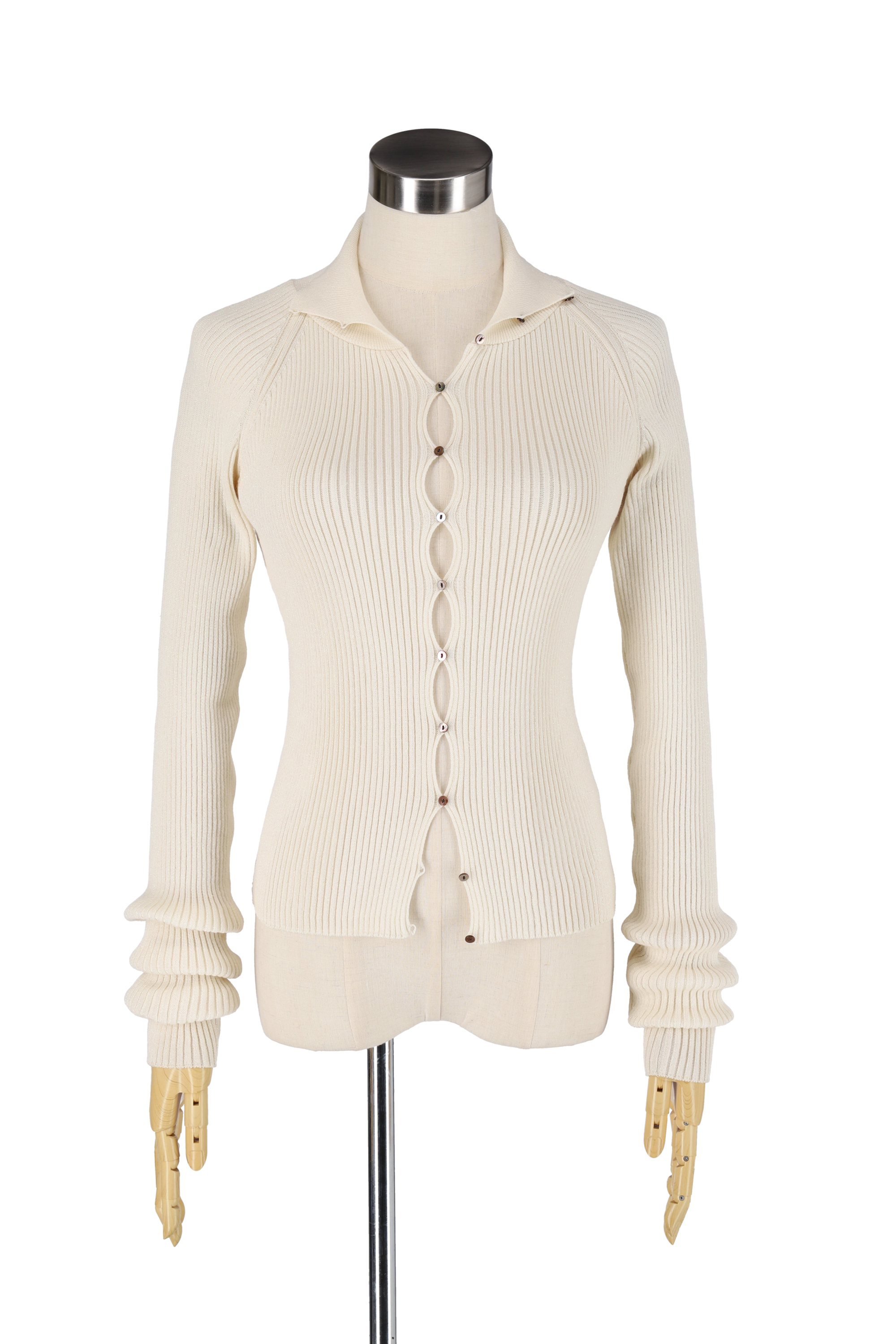 Bubble rib cardigan - Ivory