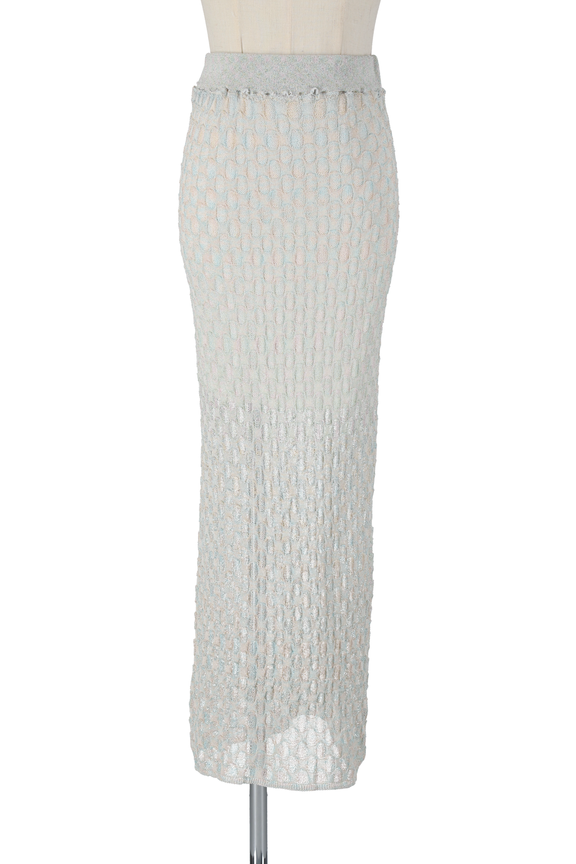 Bubble knit long skirt - Ivory