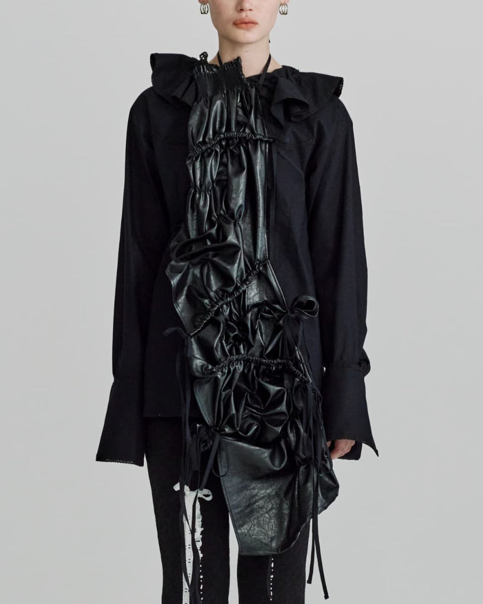 Preater apron dress - Black-leather