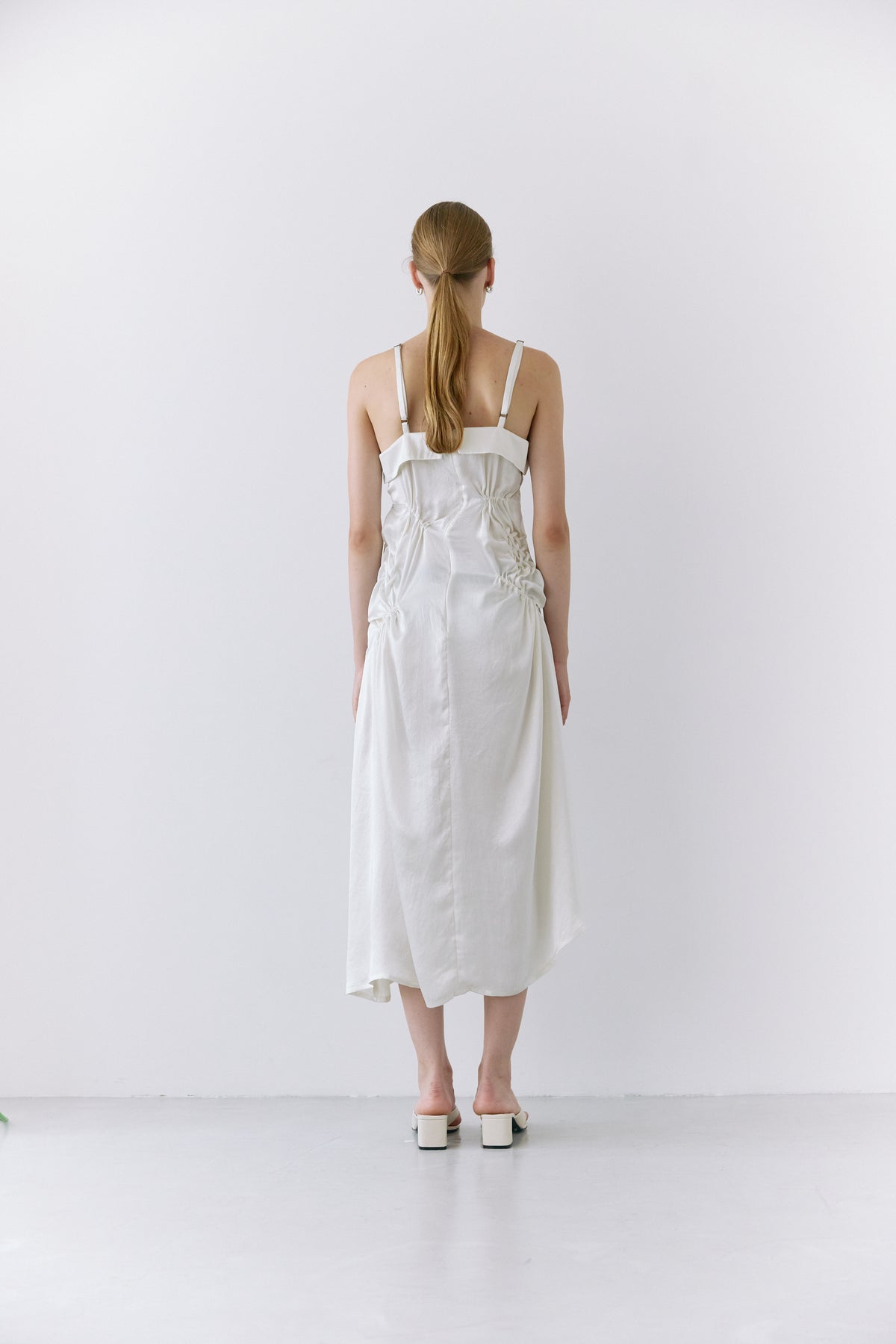 Satin apron dress - Off-white