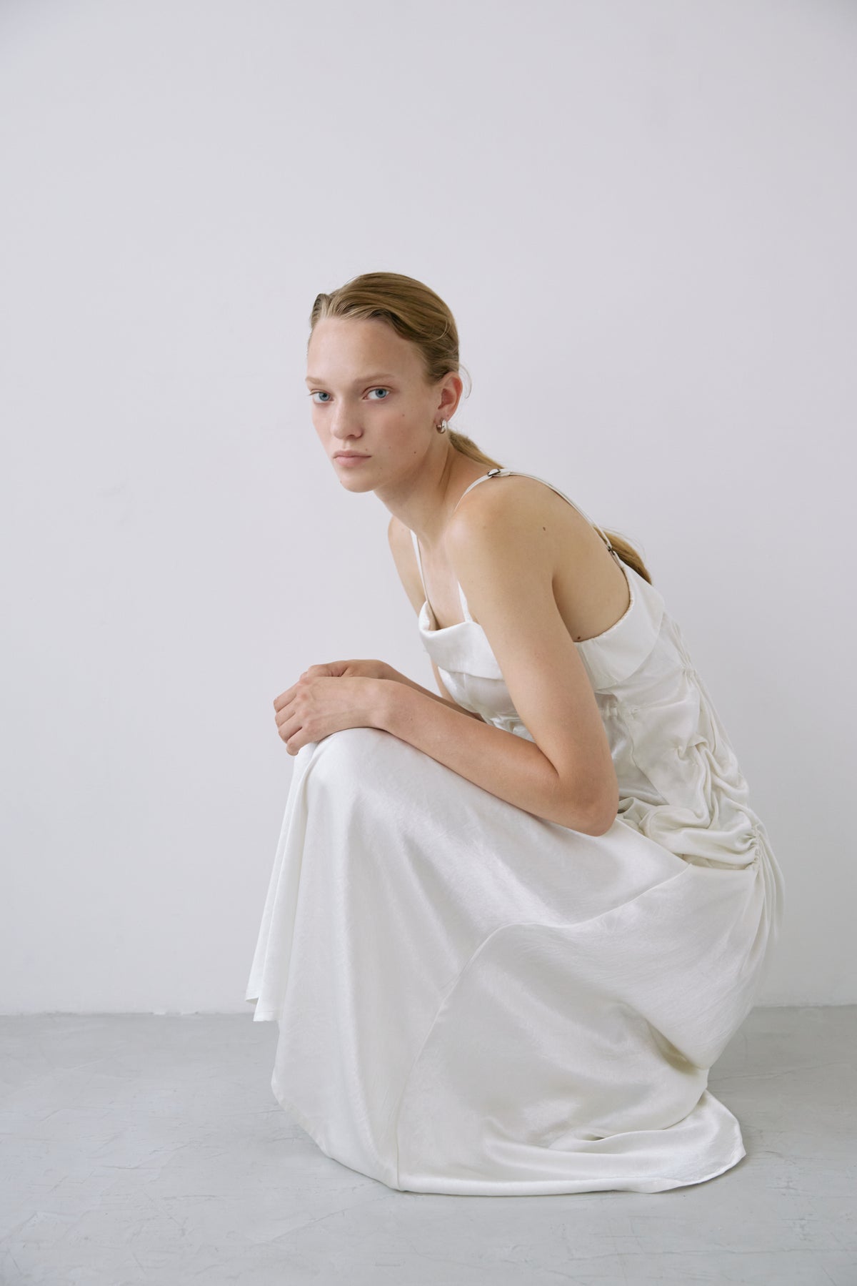 Satin apron dress - Off-white