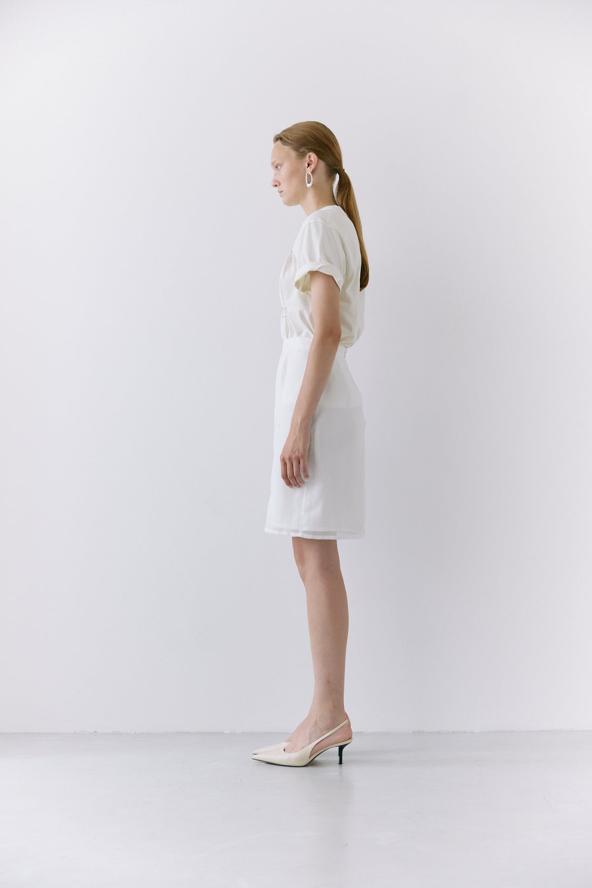 Shell button karami skirt - Off-white