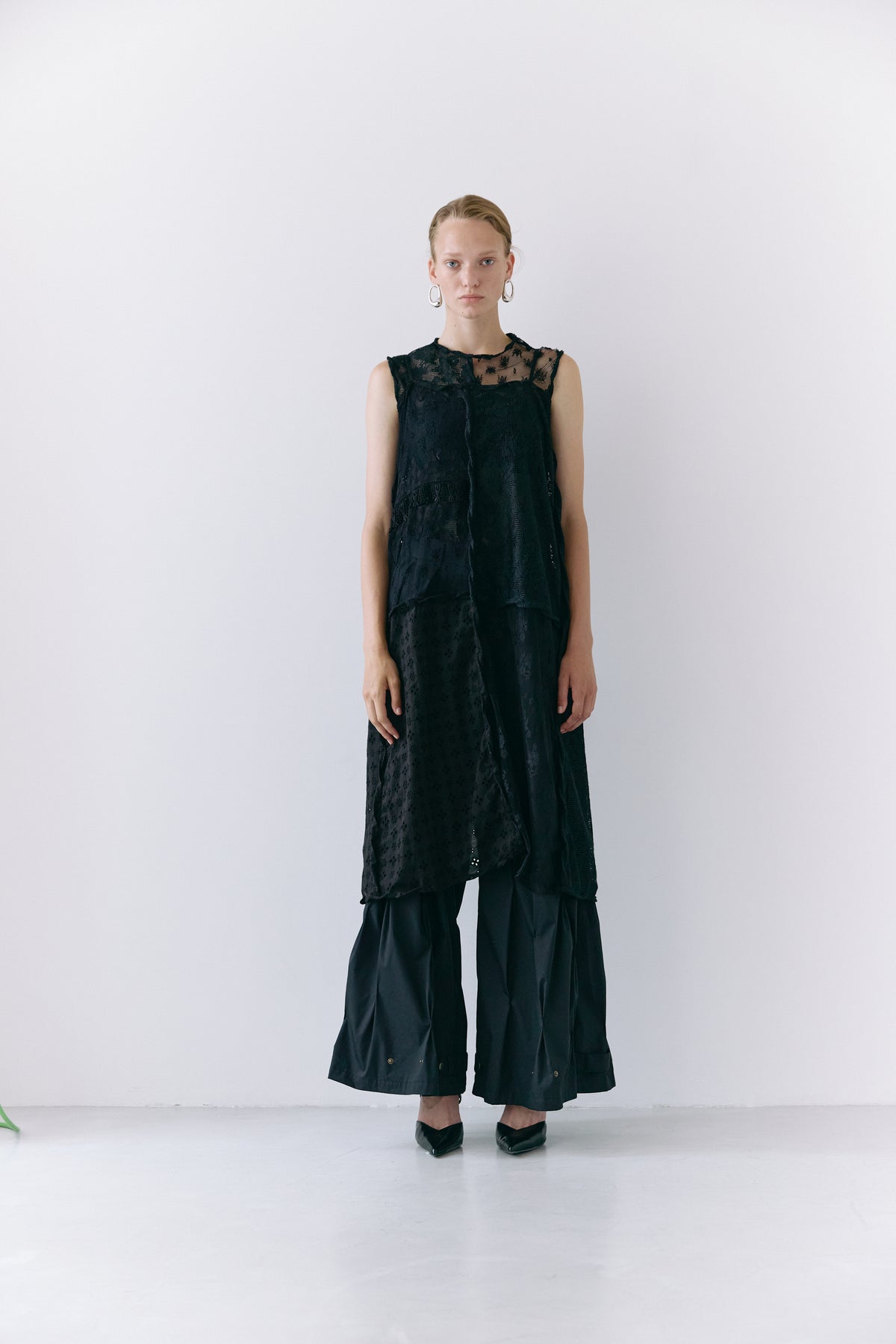 Tuck palazzo pants - Black