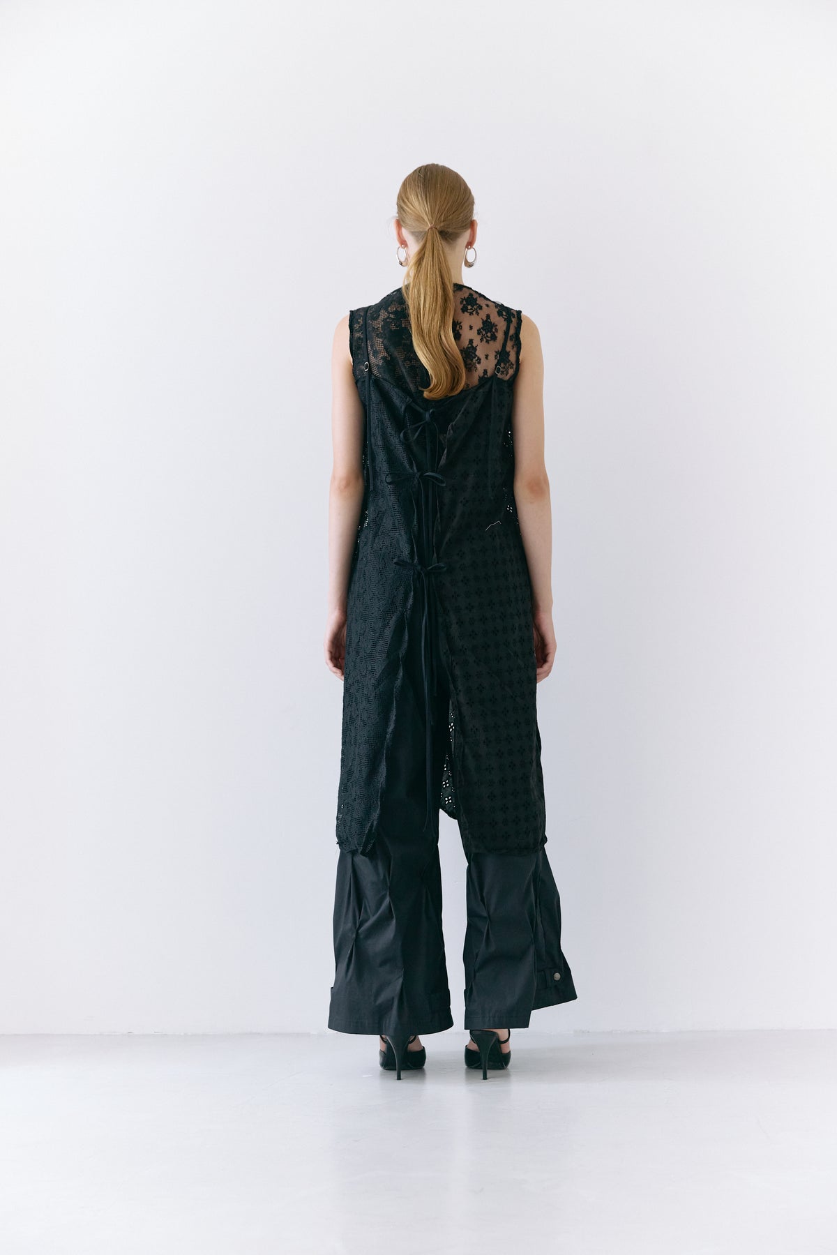 Tuck palazzo pants - Black