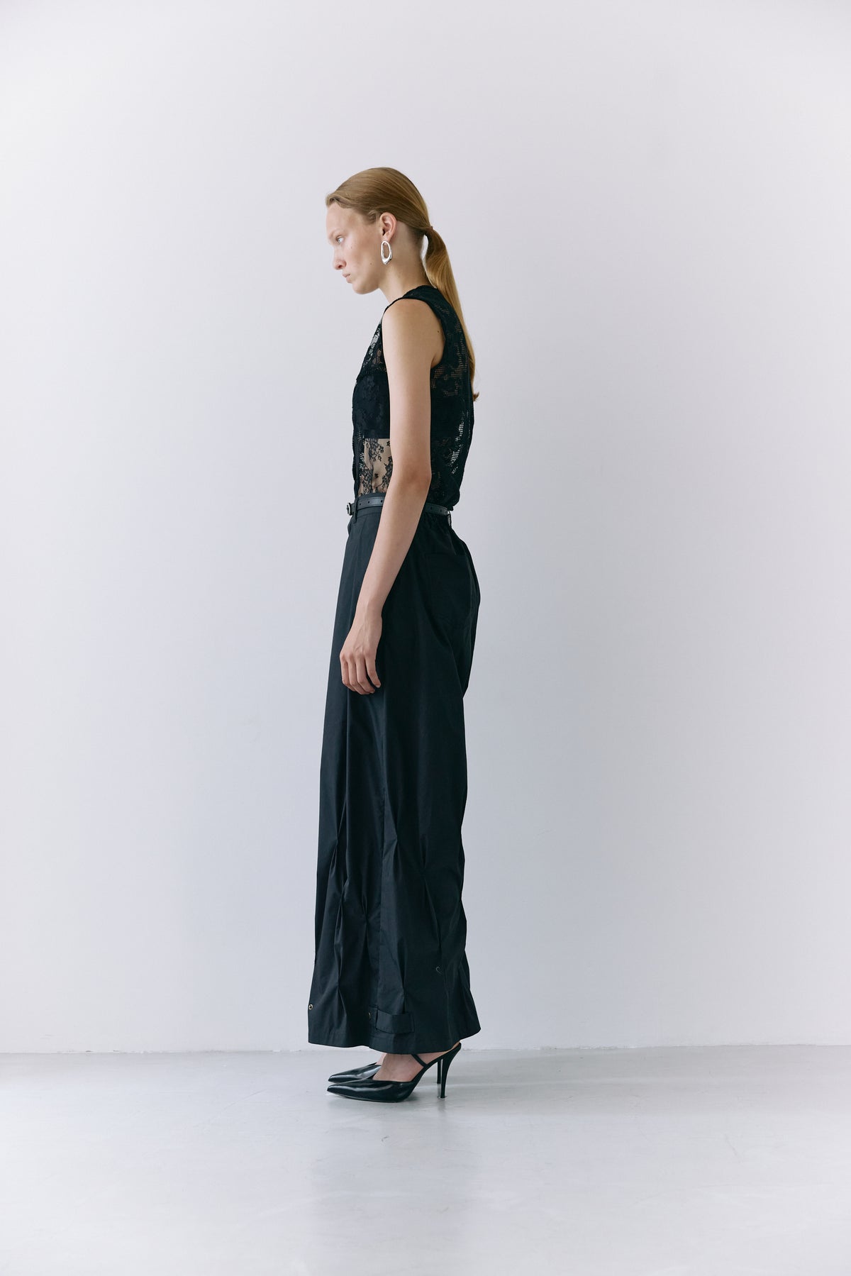 Tuck palazzo pants - Black