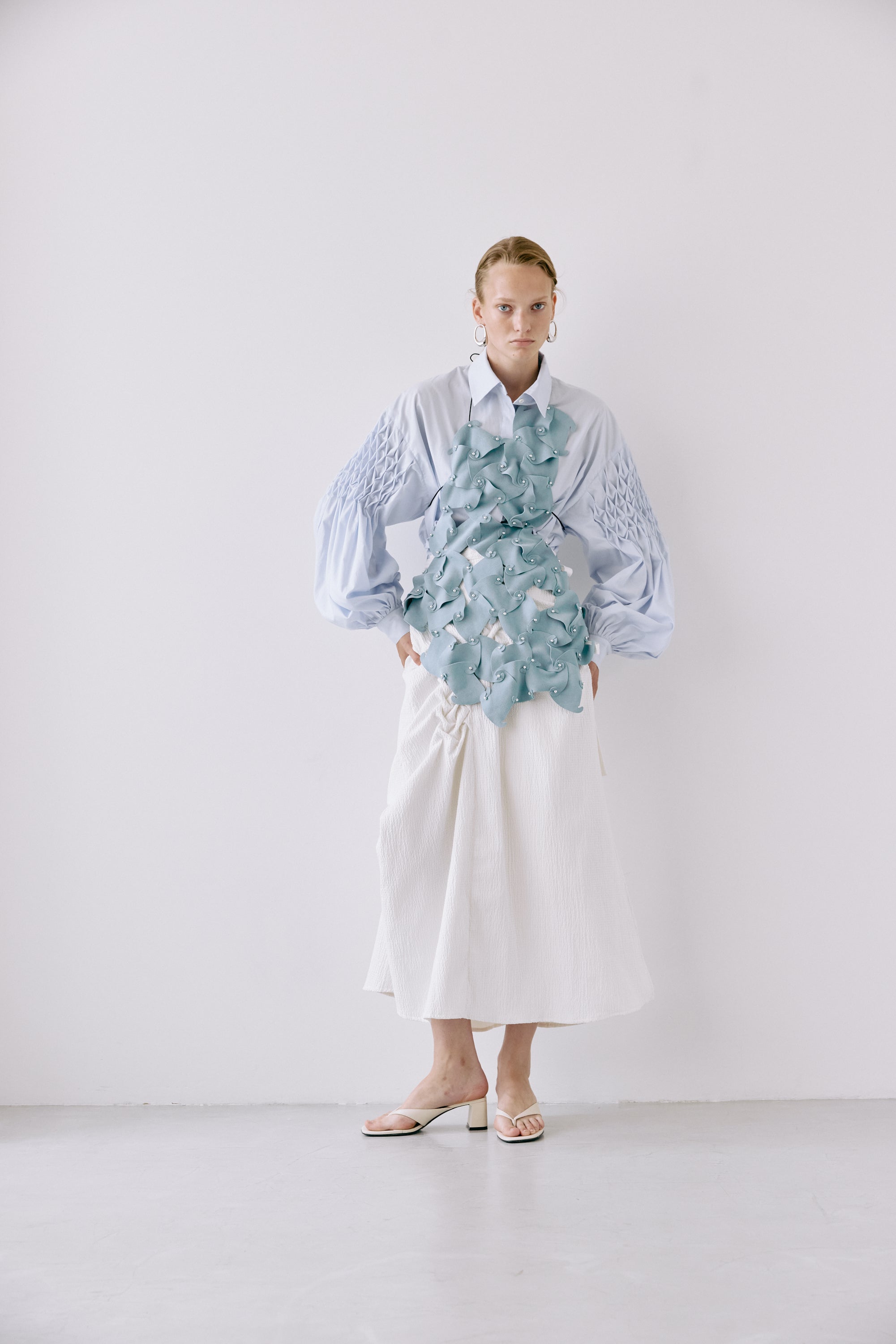 Ripple hakama skirt - Off-white