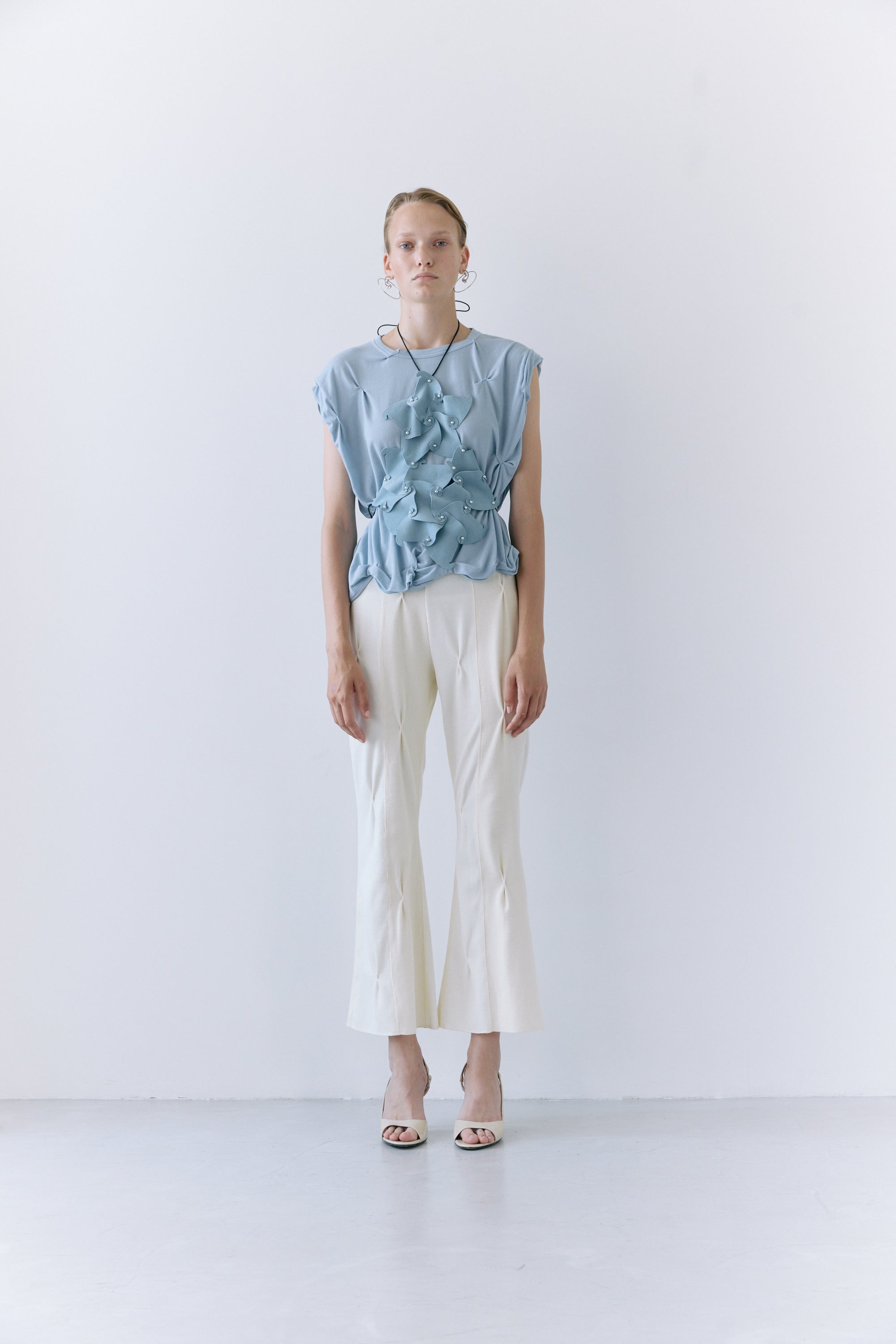 Tuck rib pants - Ivory