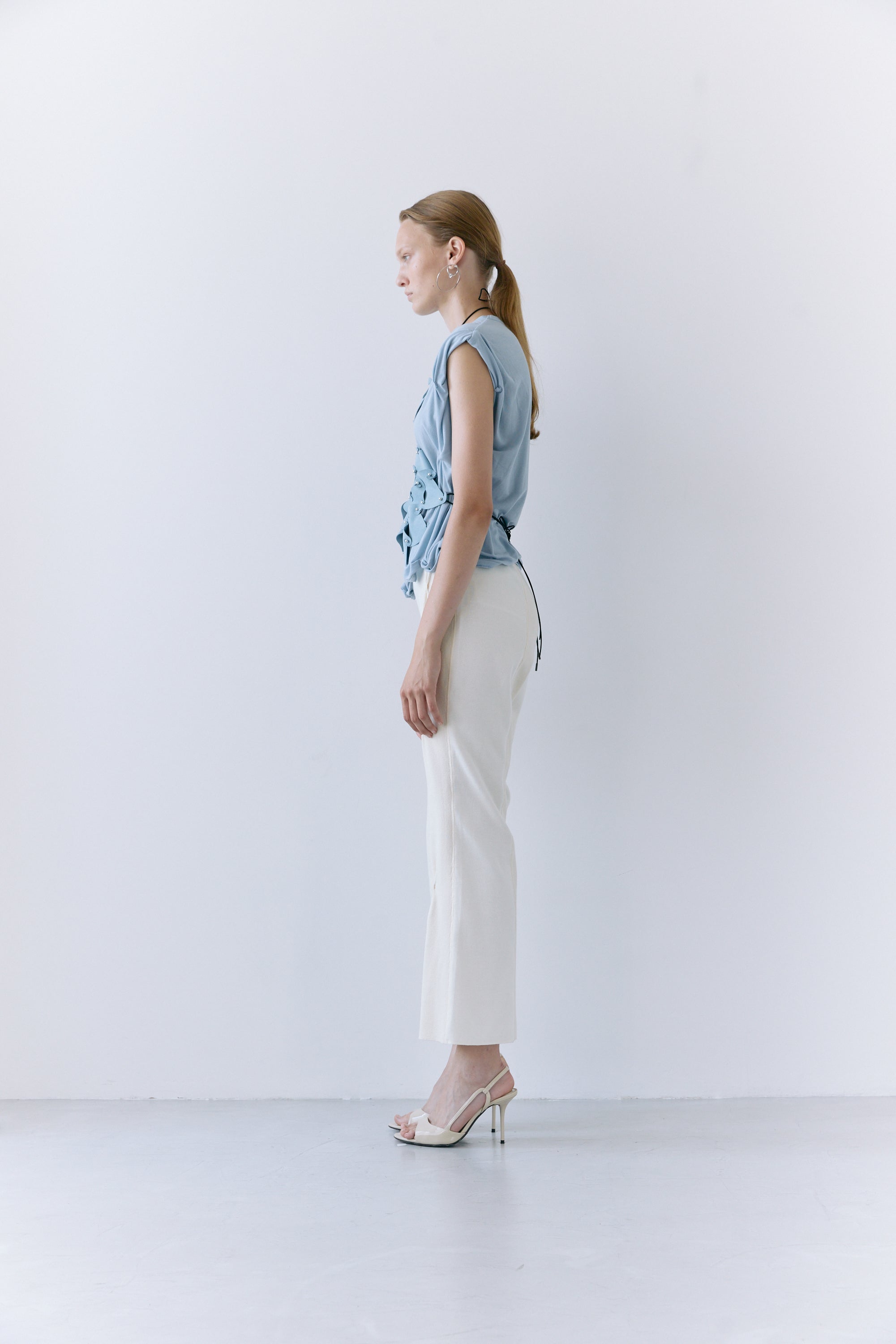 Tuck rib pants - Ivory