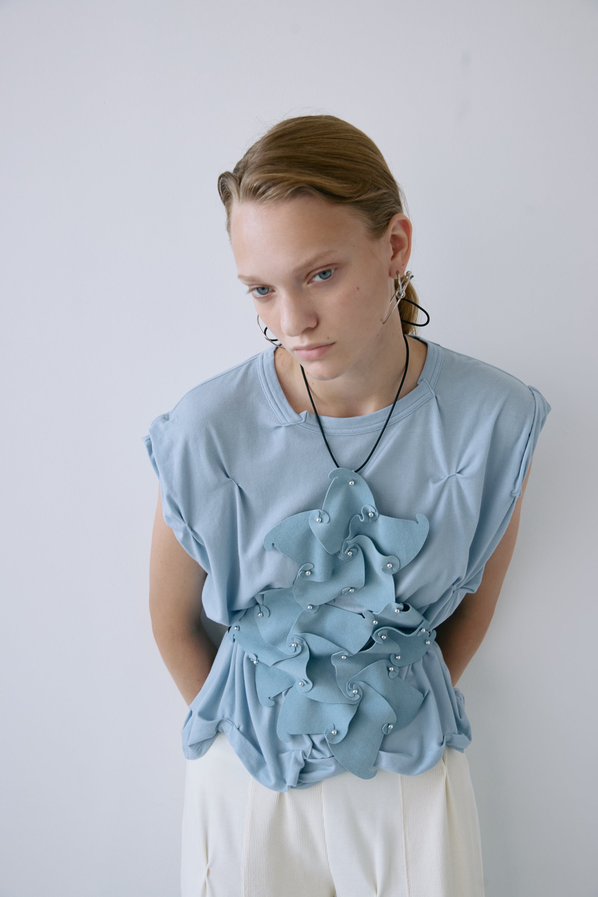 Tuck drape pullover - Blue