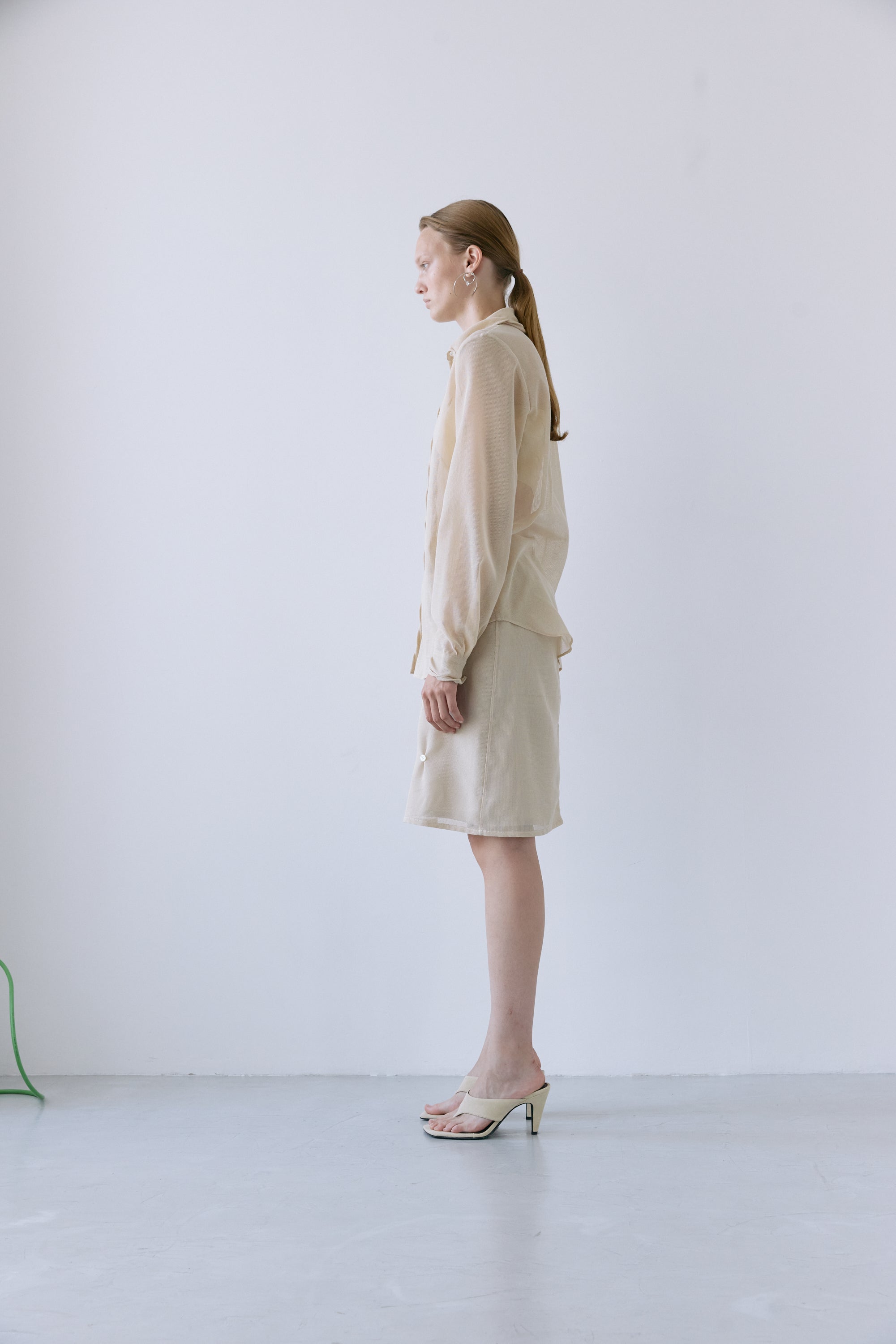 Twist edge karami shirt - Beige