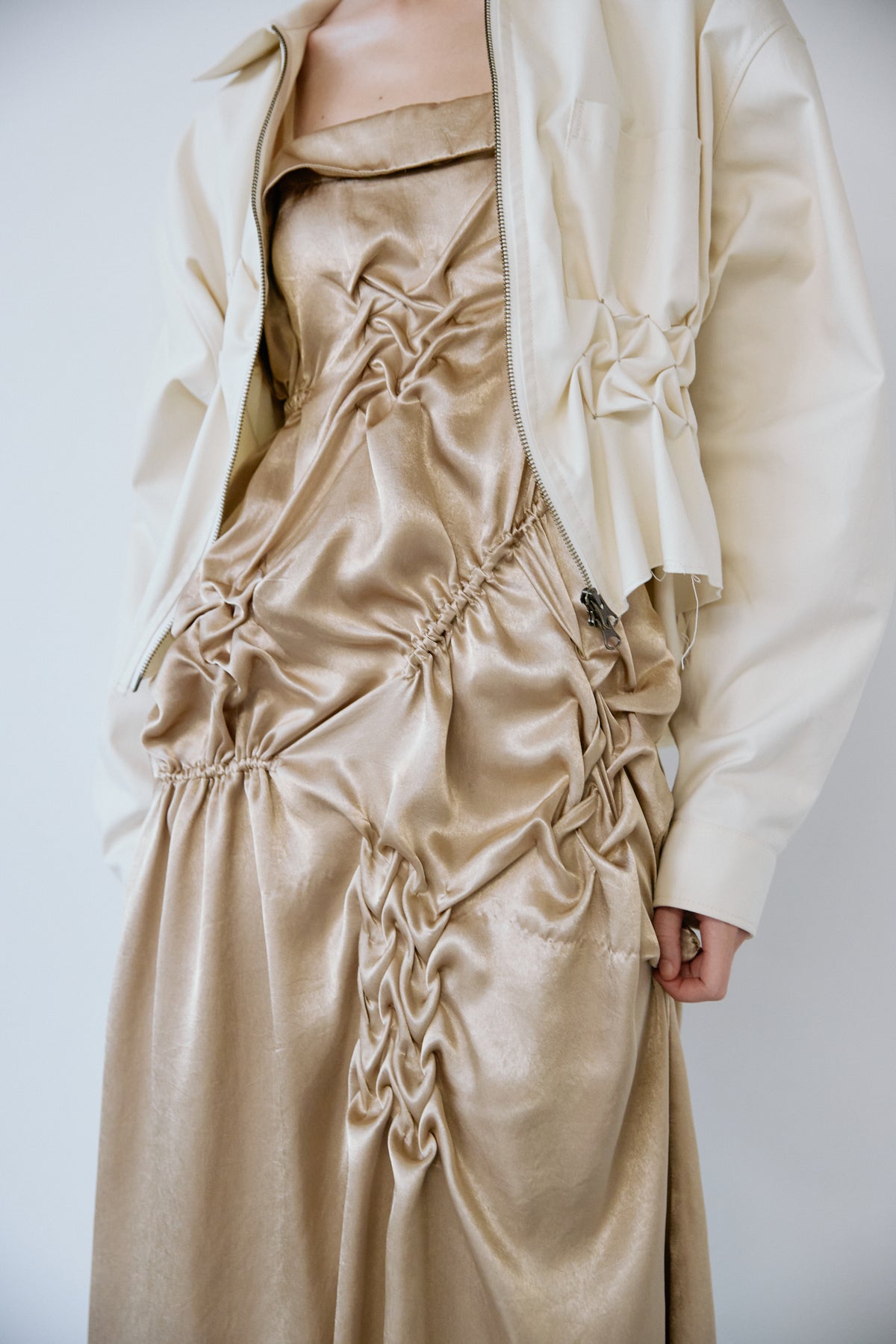 Double zip shirt jacket - Off-white
