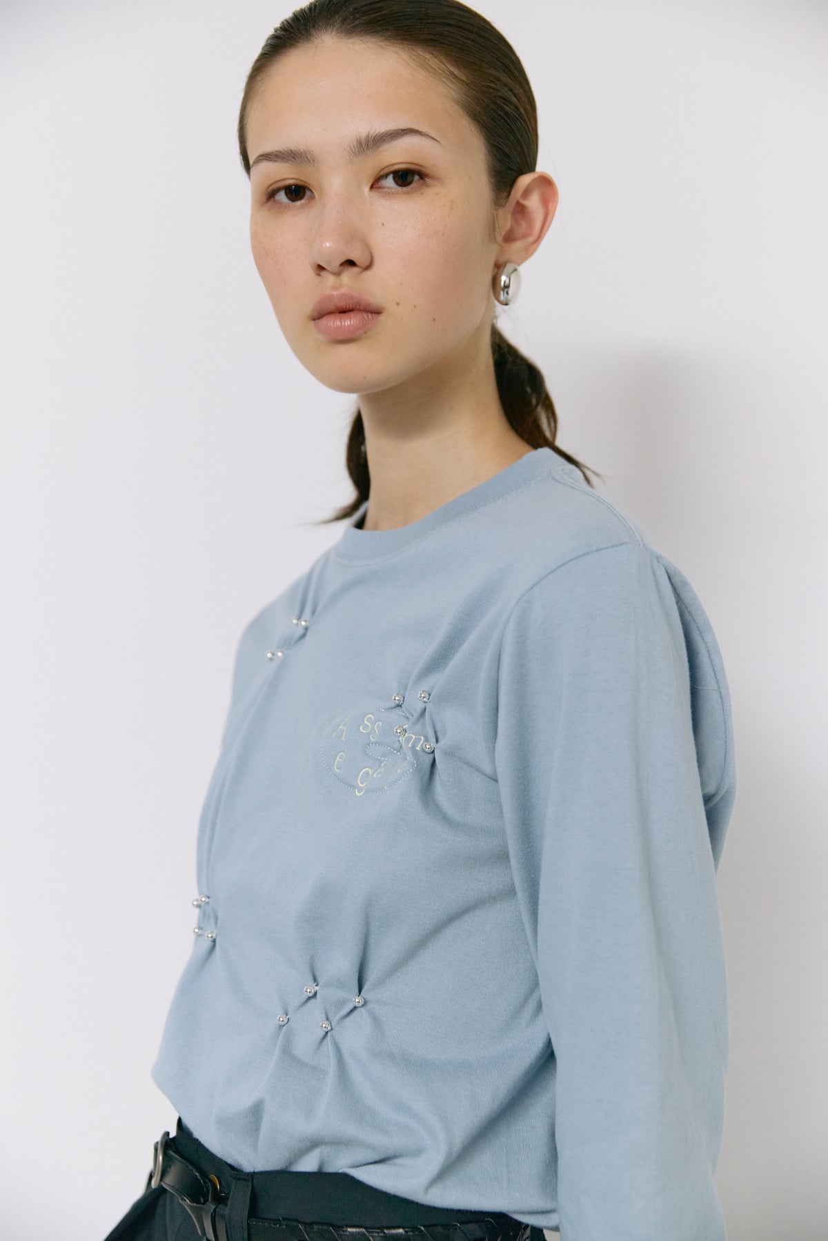 Assemblage smocking long tee - Blue