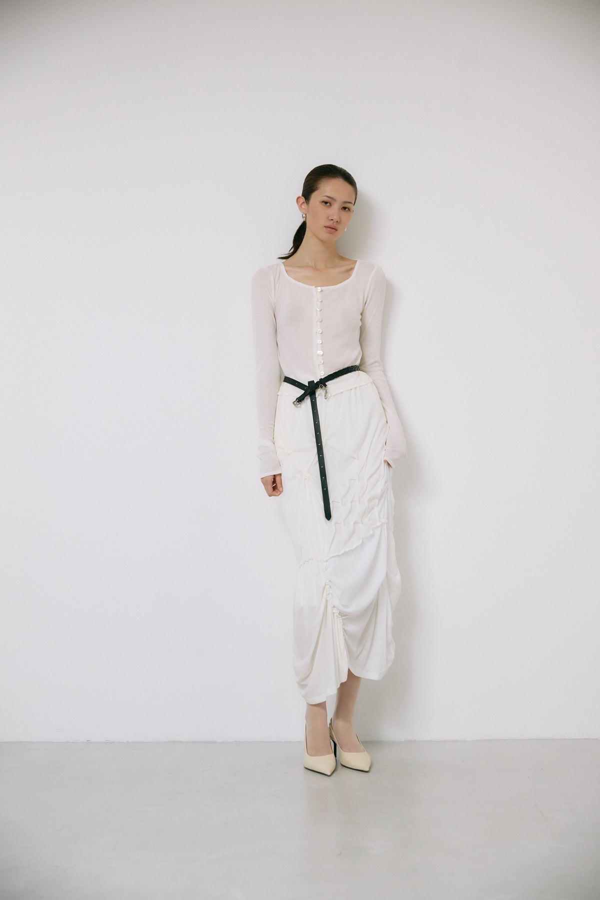 Sheer shell cardigan - Off-white