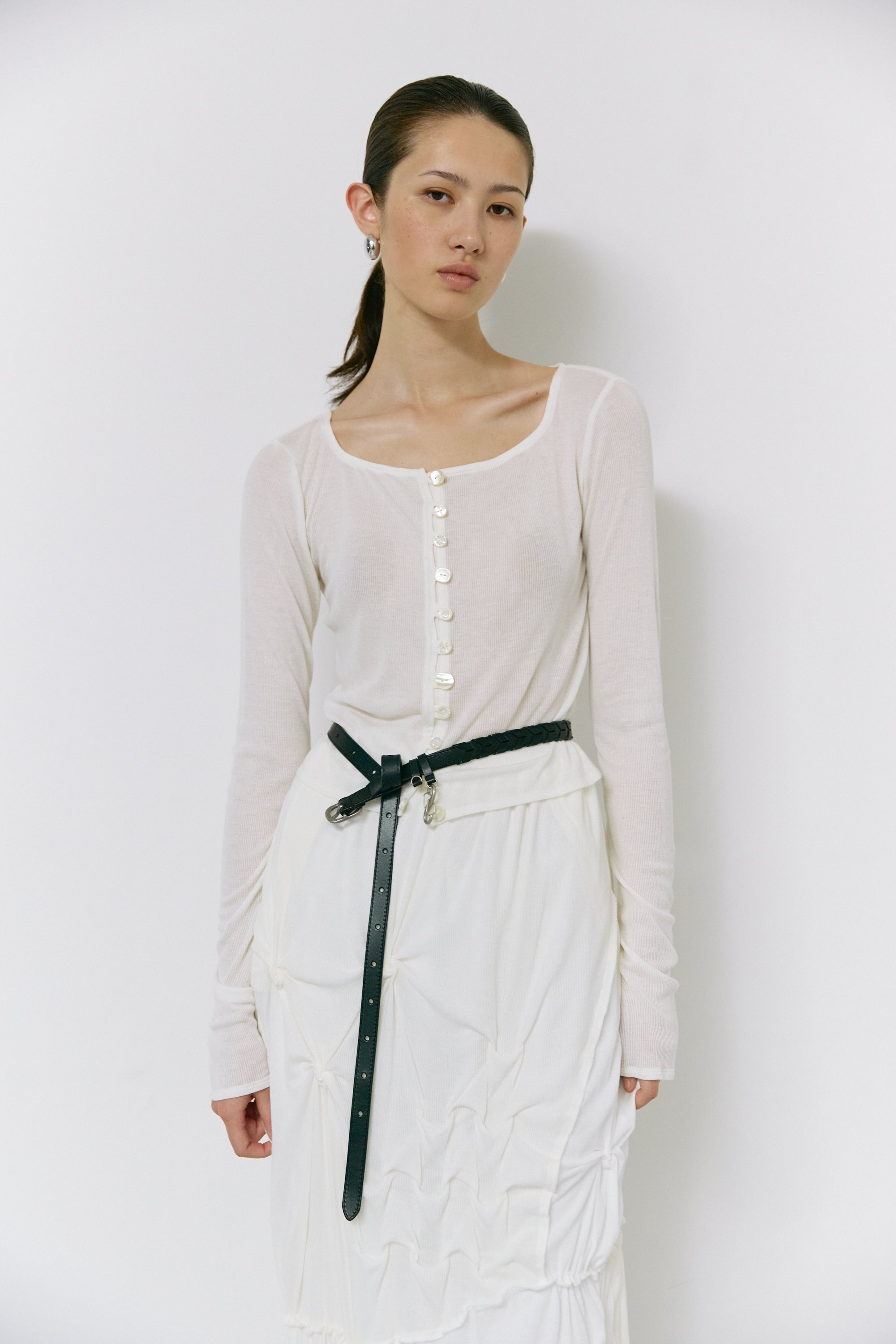 Herringbone three way belt - Black