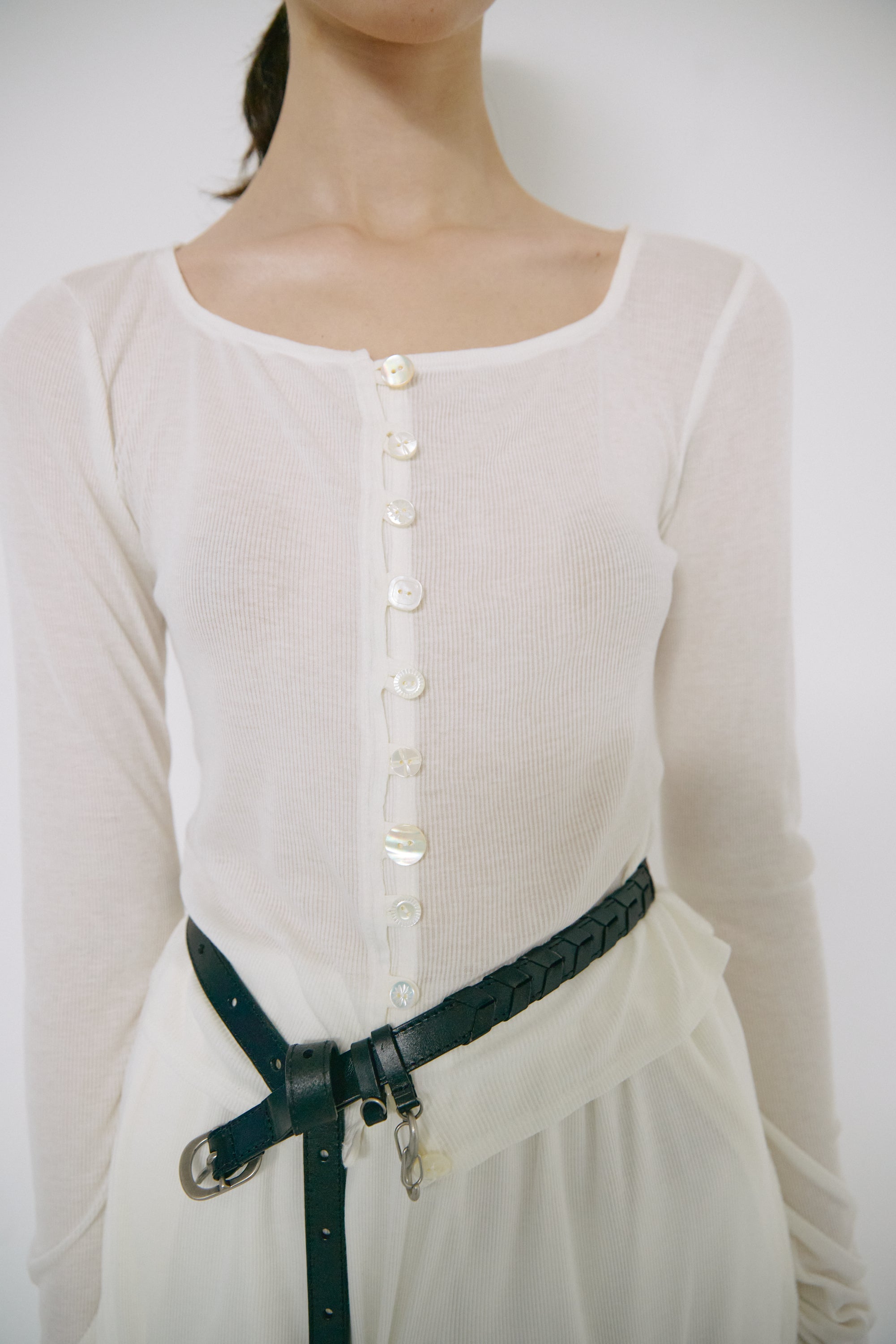 Herringbone three way belt - Black