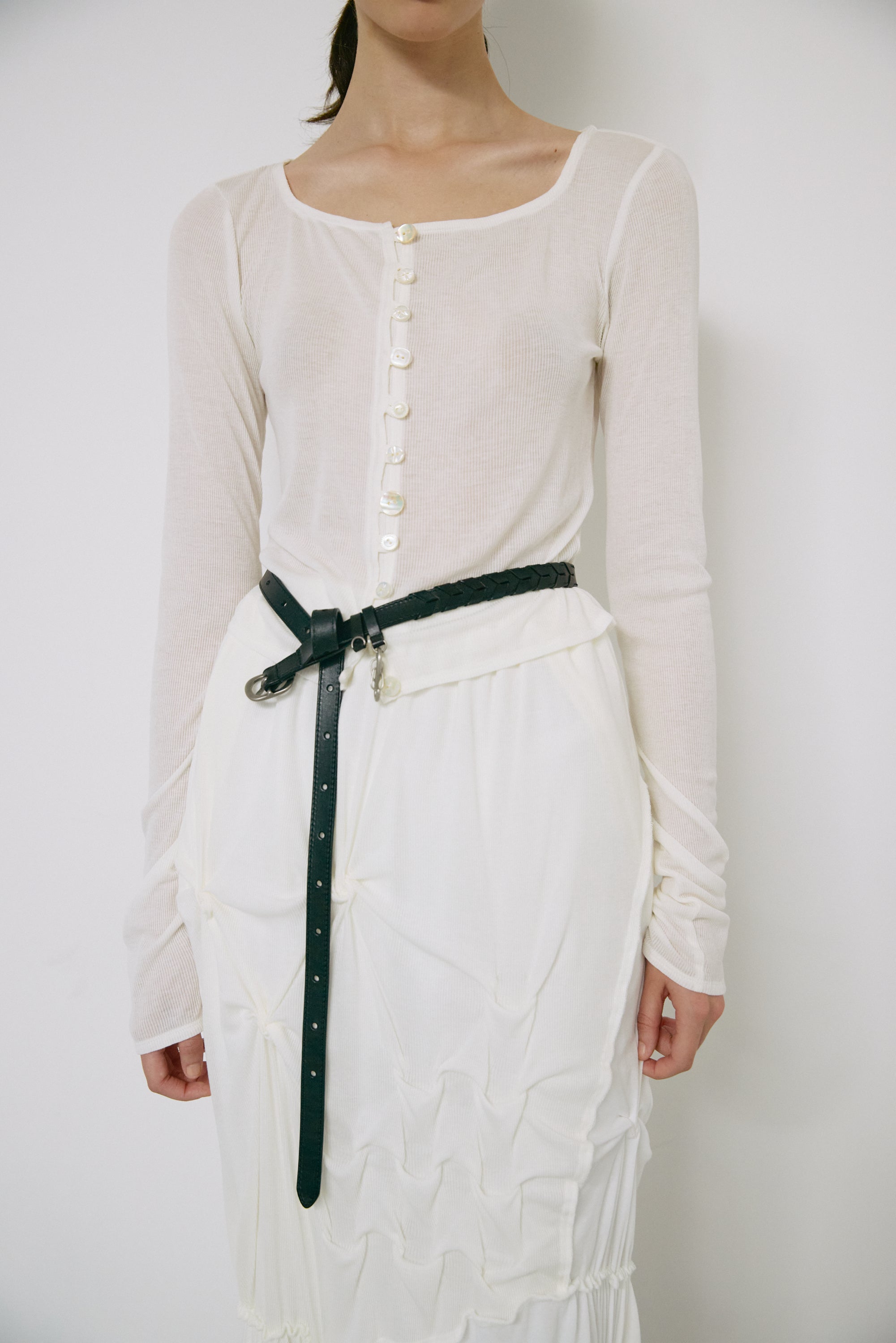 Herringbone three way belt - Black