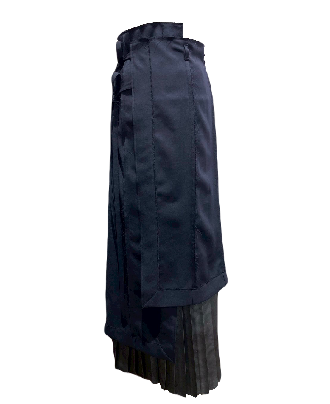 Pleats wrapping skirt - Navy