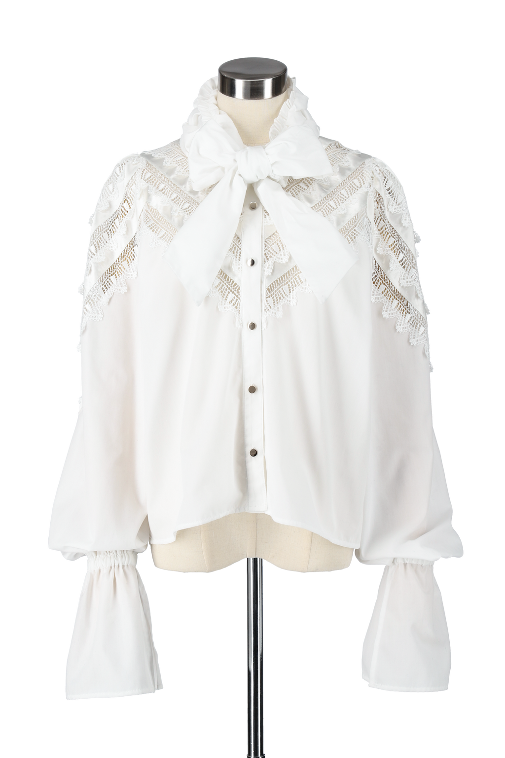 Lace ruffle blouse & White bowtie blouseレディース
