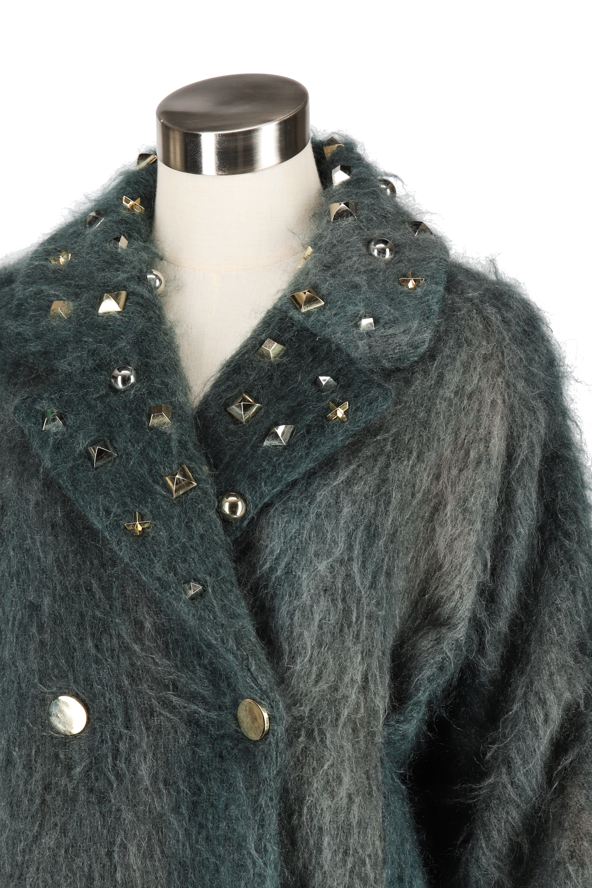 Big collar short coat - Green