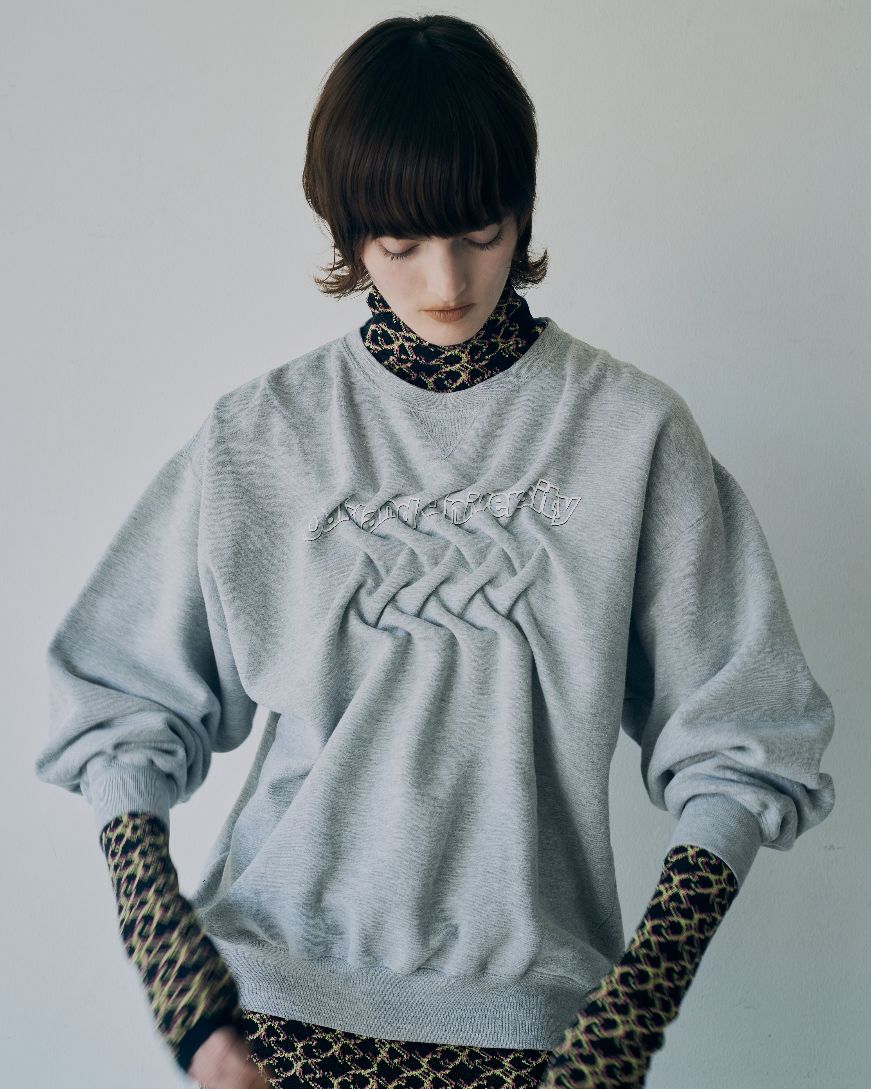 Raglan knit pullover - Black Multi