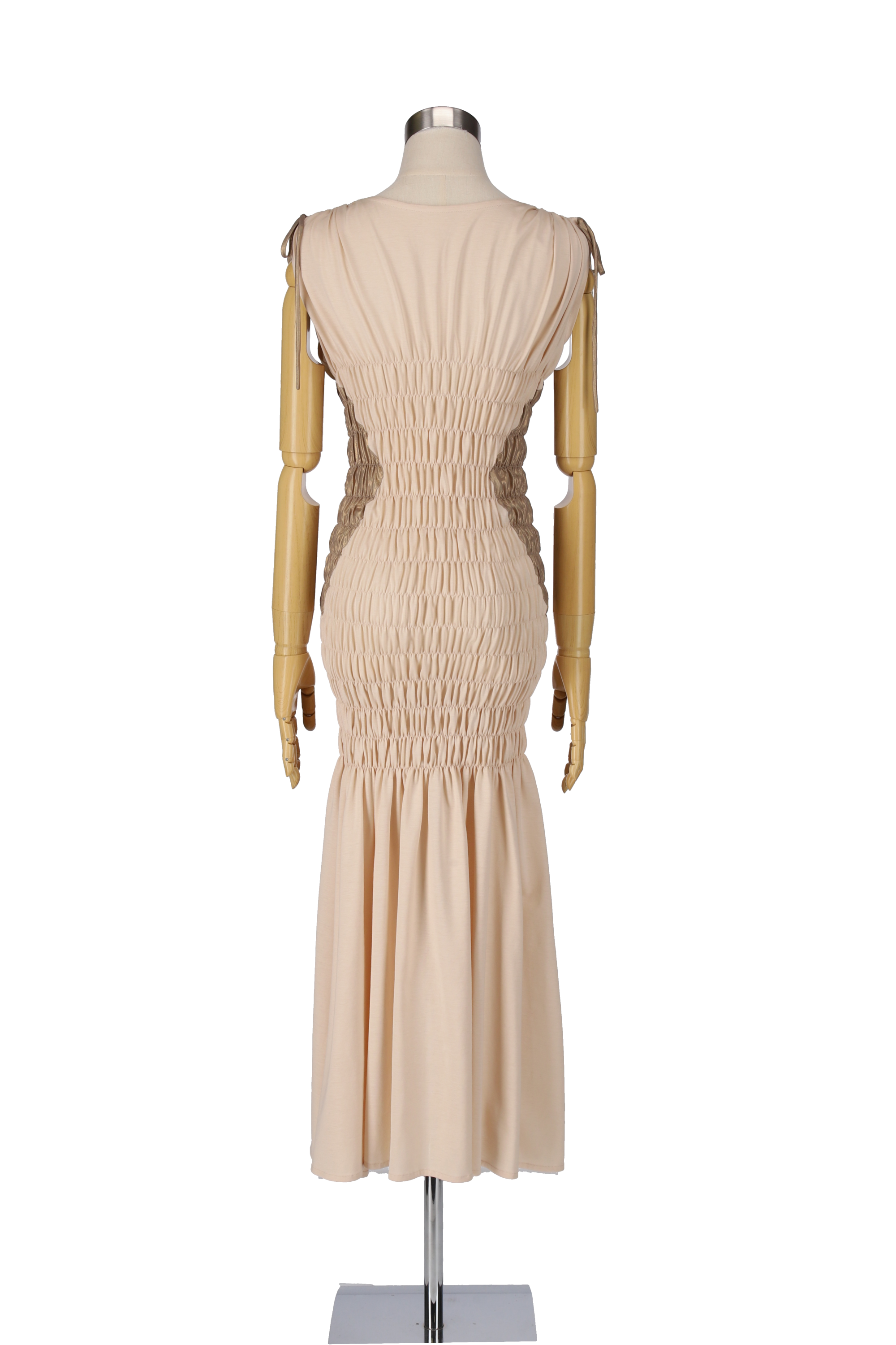 Foil cut dress - Beige