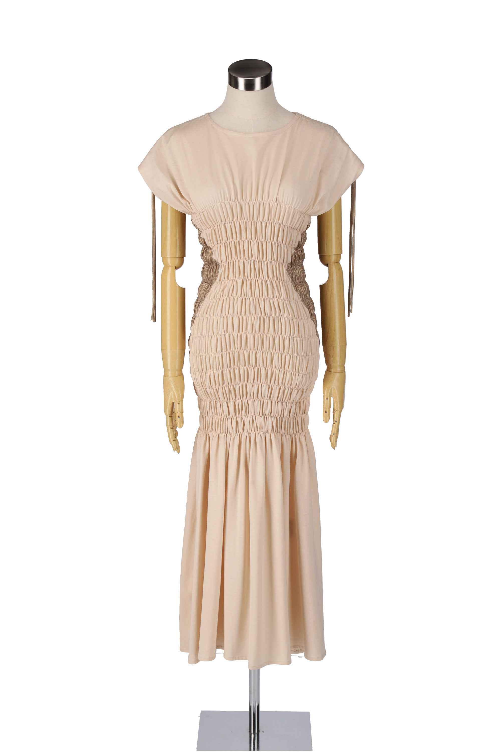 Foil cut dress - Beige