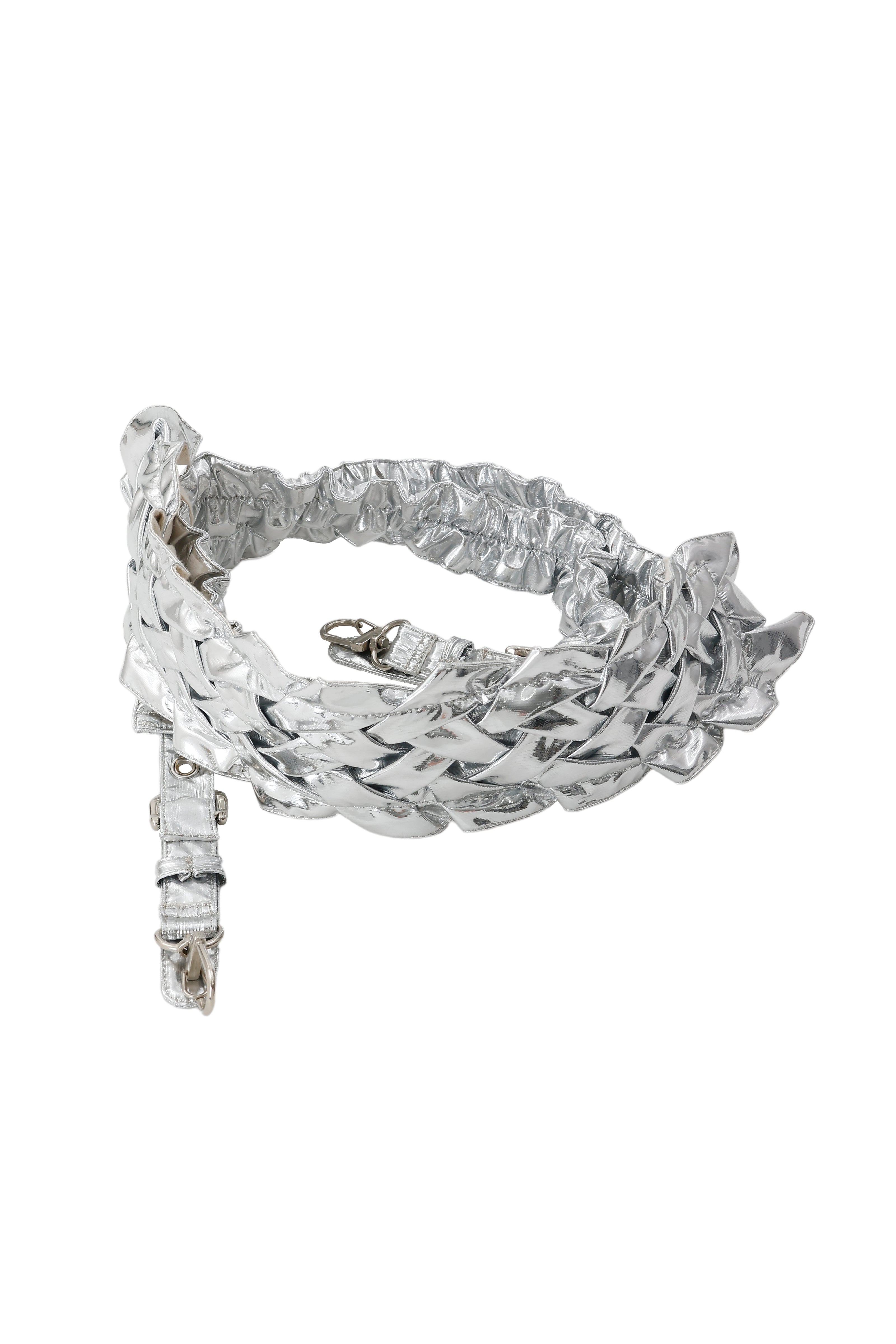 Smocking strap belt - Silver　