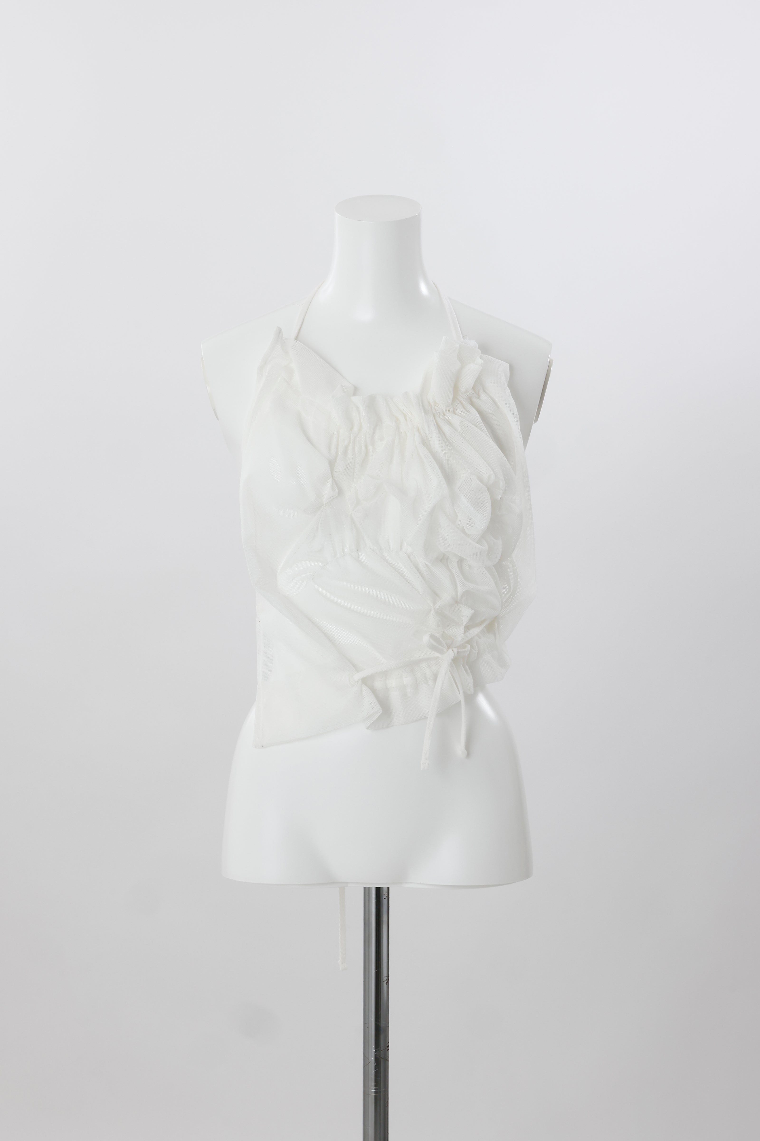 Sprouting drape bustier - White