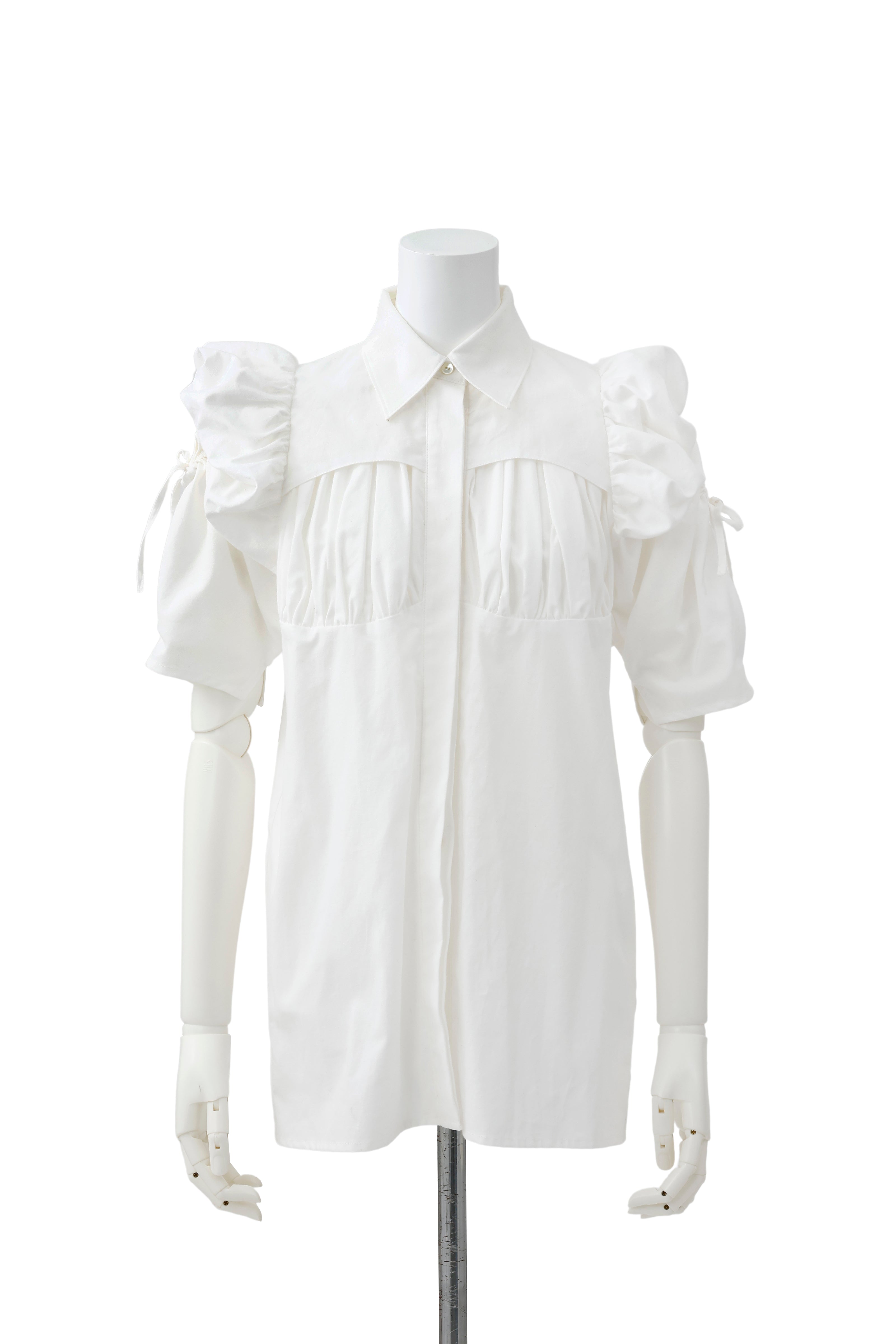 Hole sleeve blouse - White