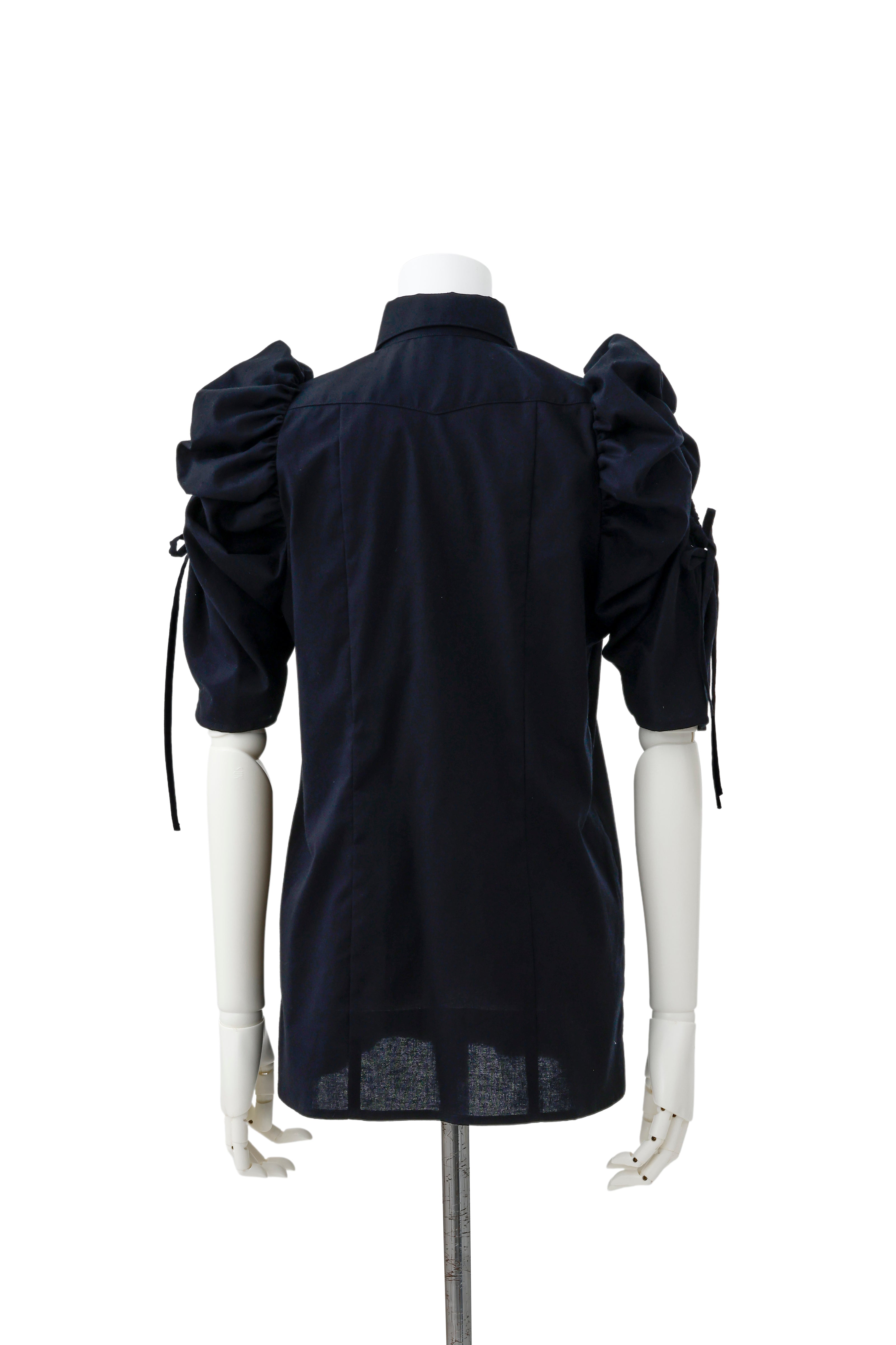 Hole sleeve blouse - Black