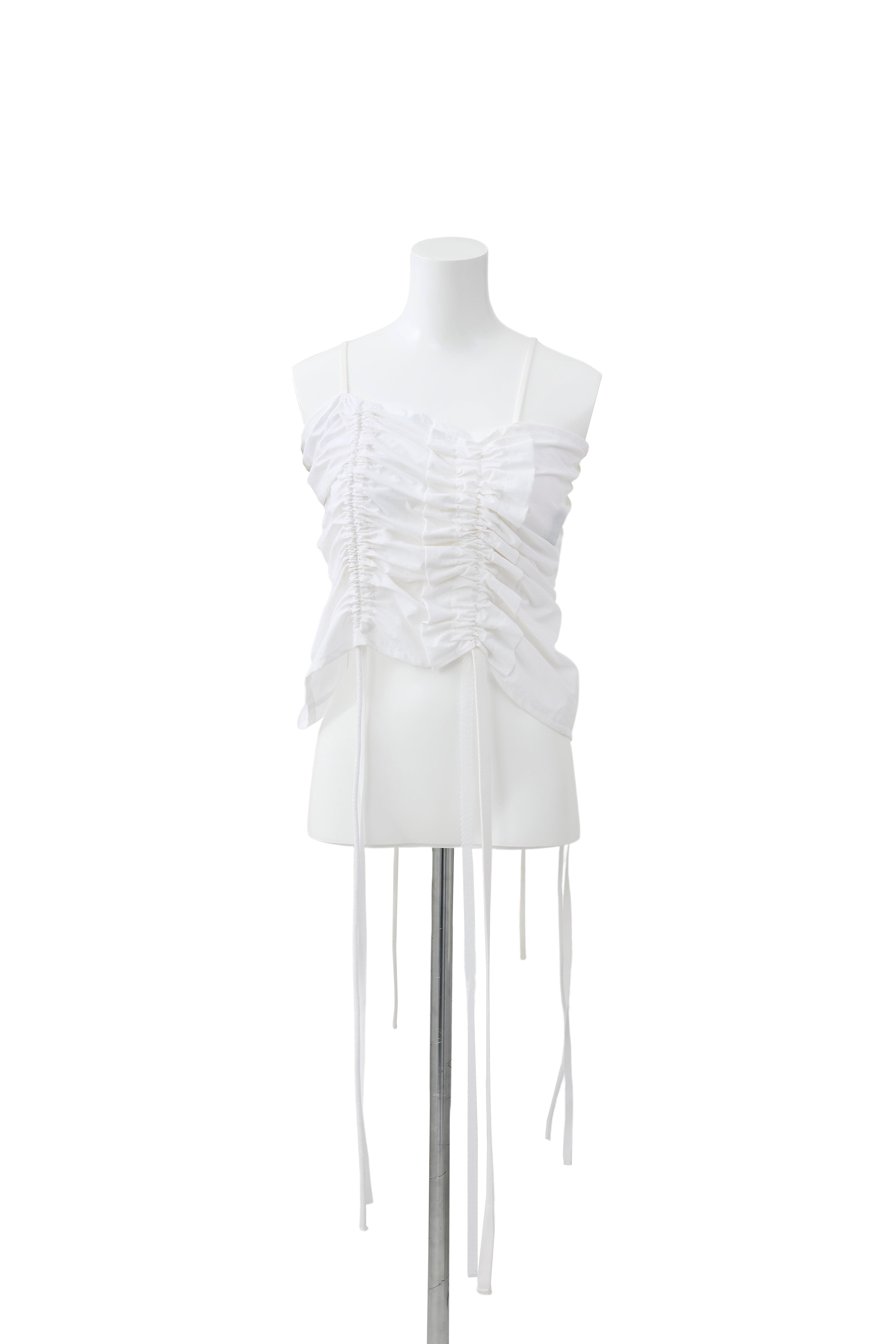 Deformation gather bustier - White