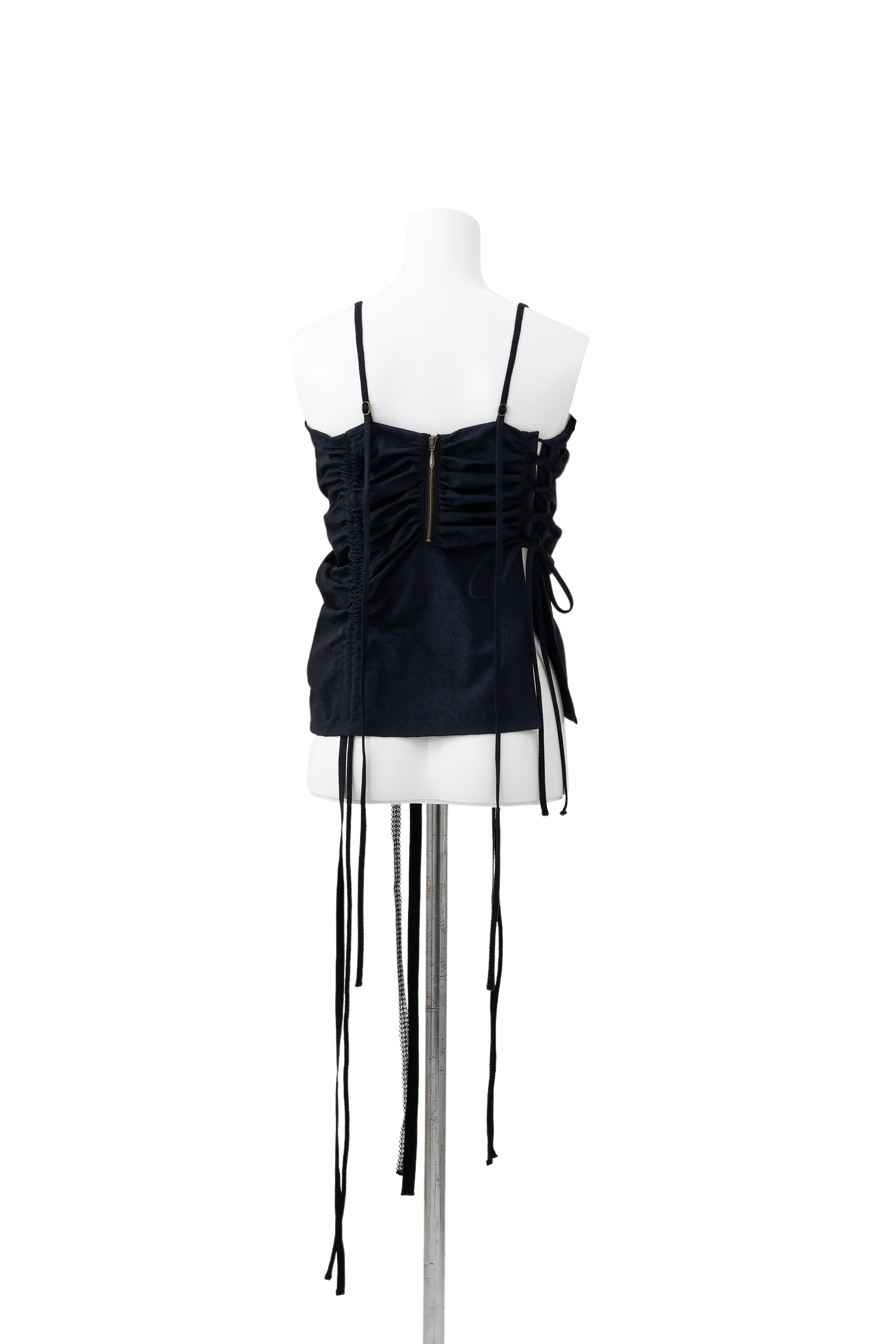 Deformation gather bustier - Black