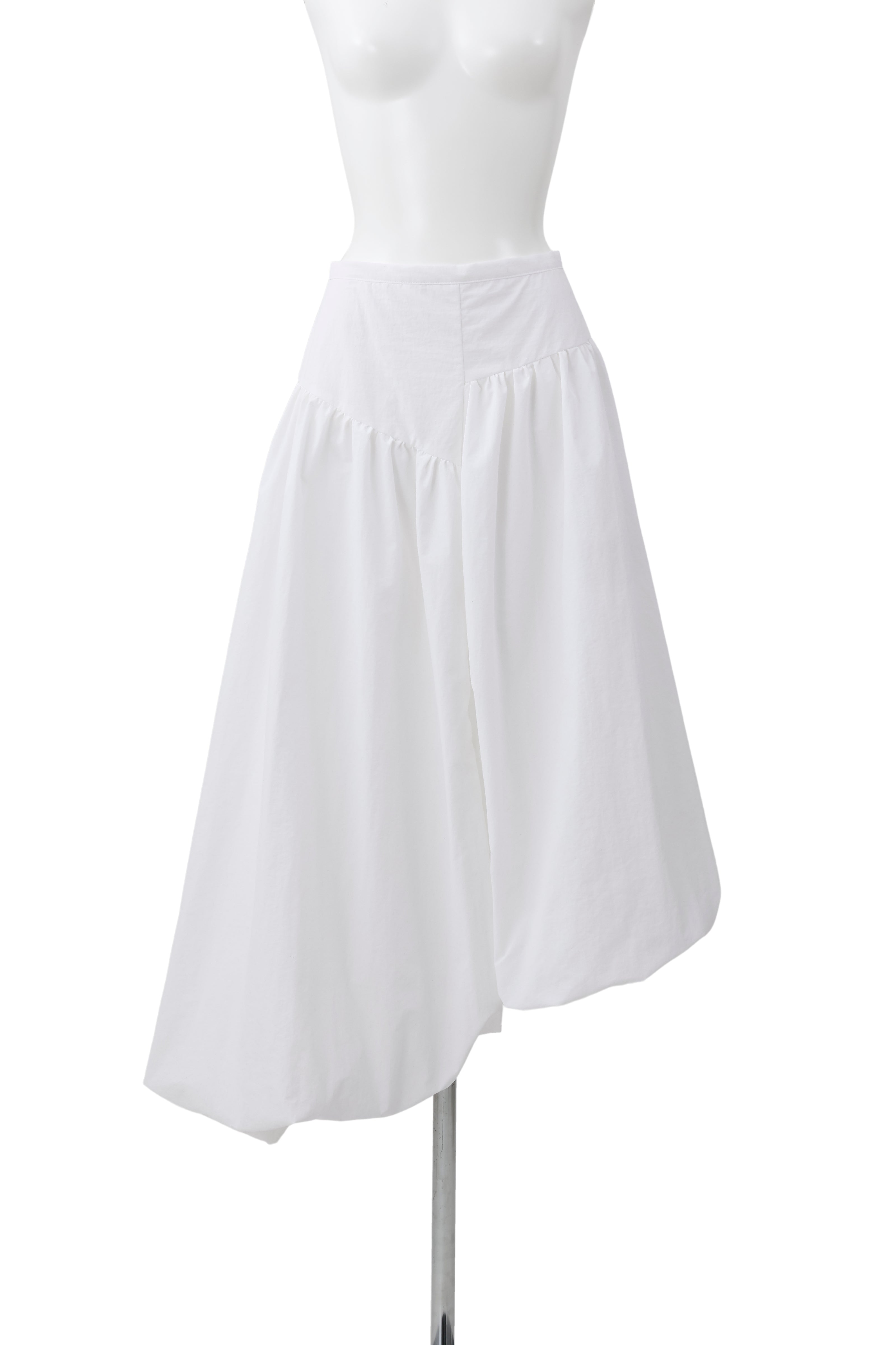 Asymmetry balloon skirt - White