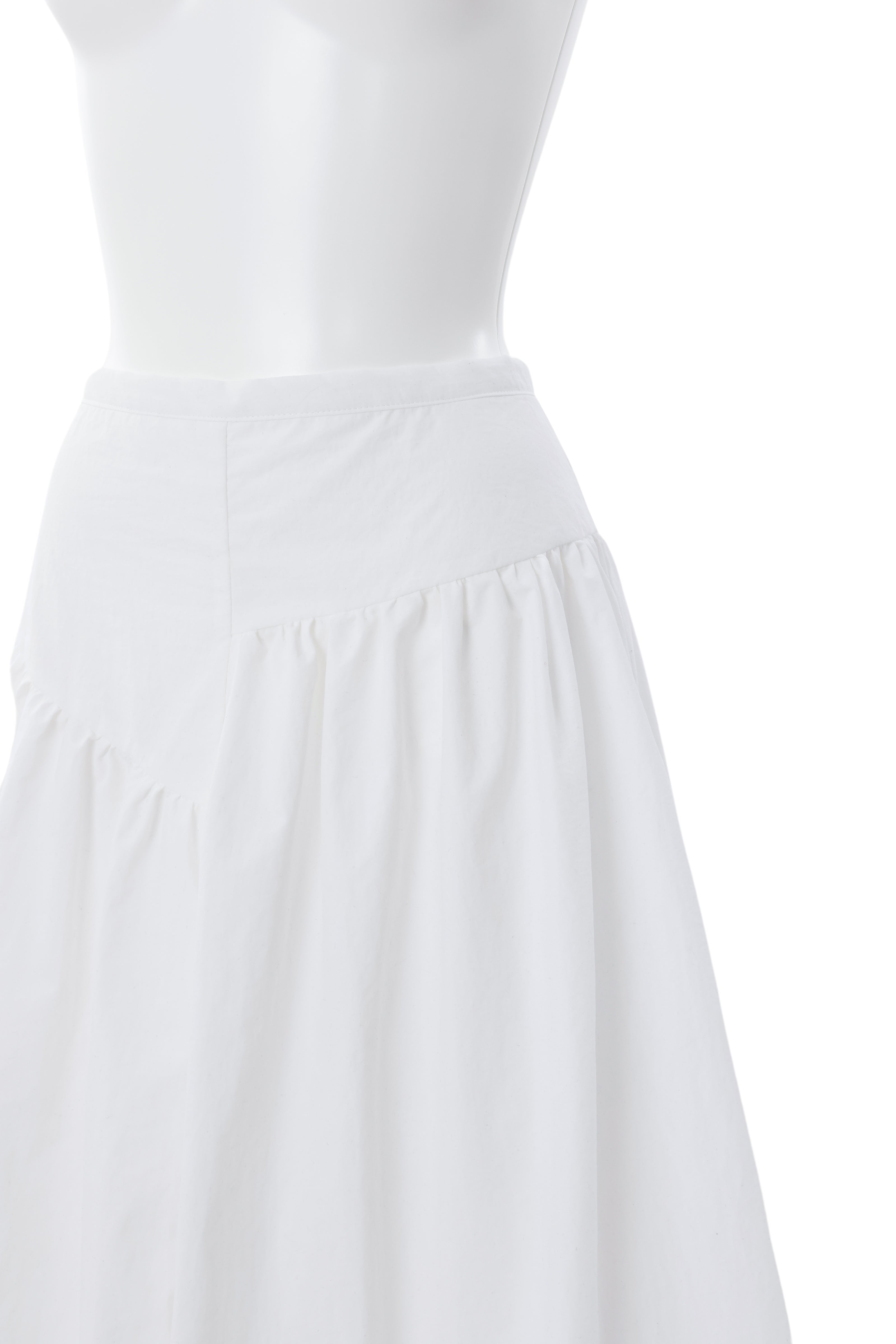 Asymmetry balloon skirt - White