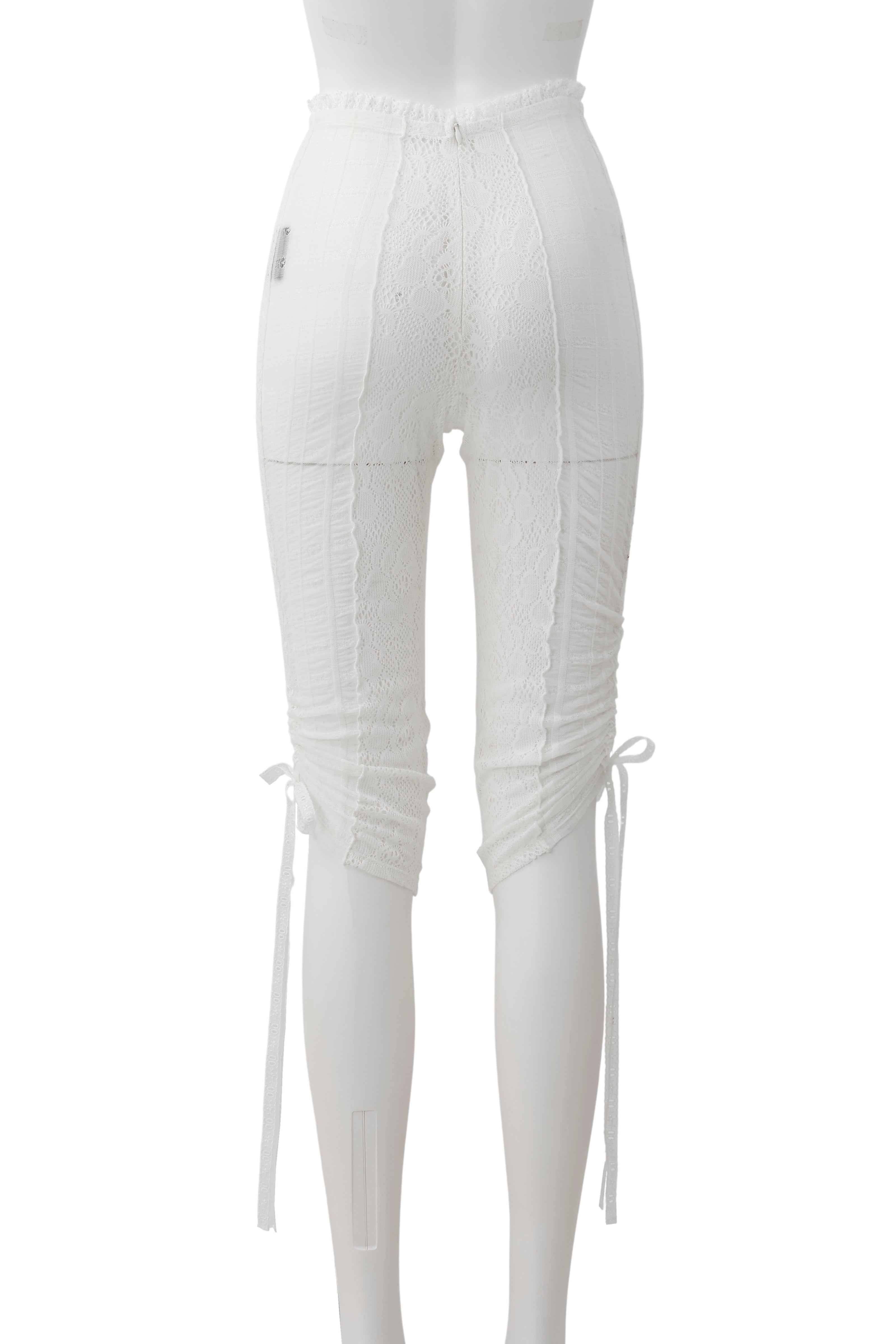 Garden lace biker pants - White