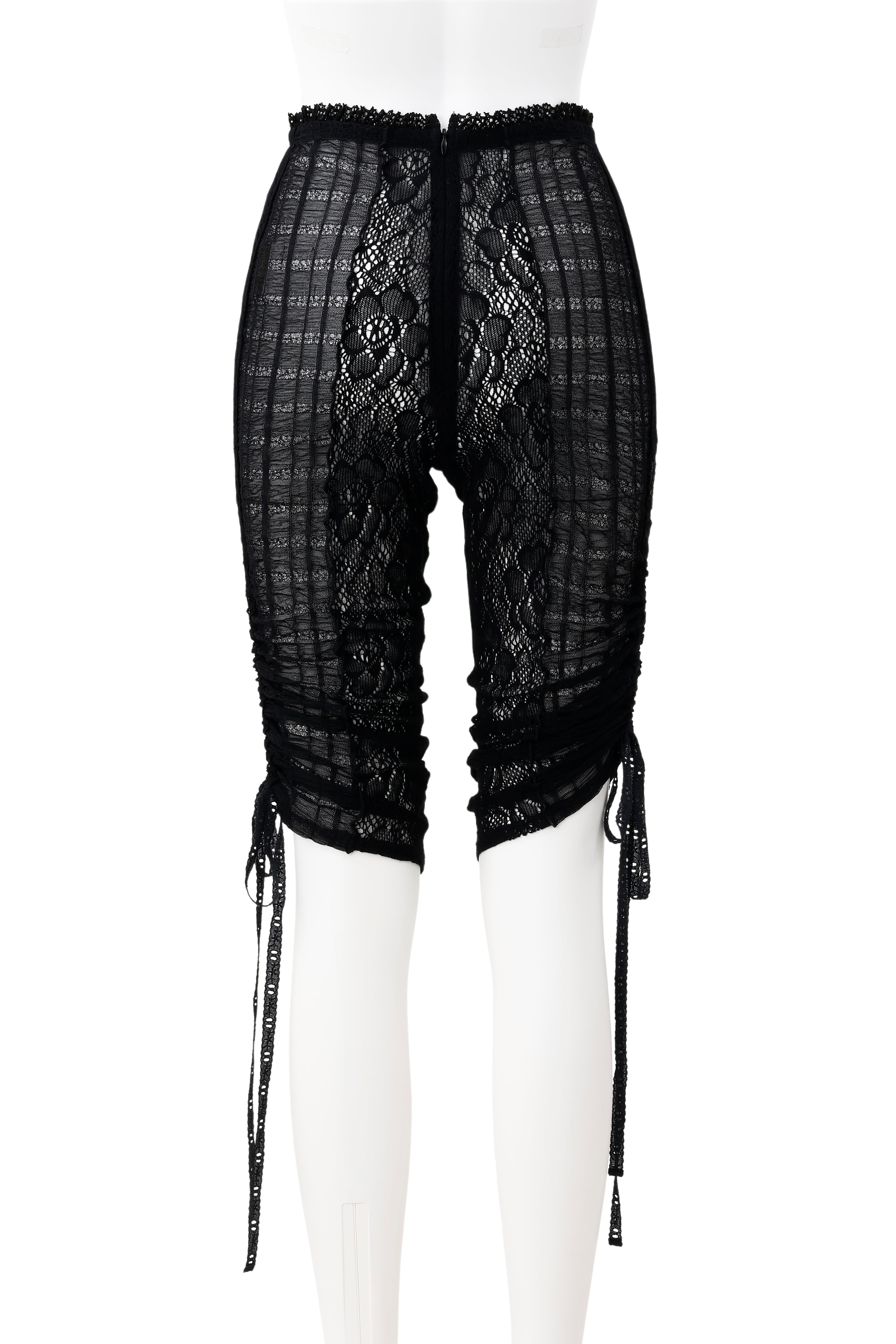 Garden lace biker pants - Black