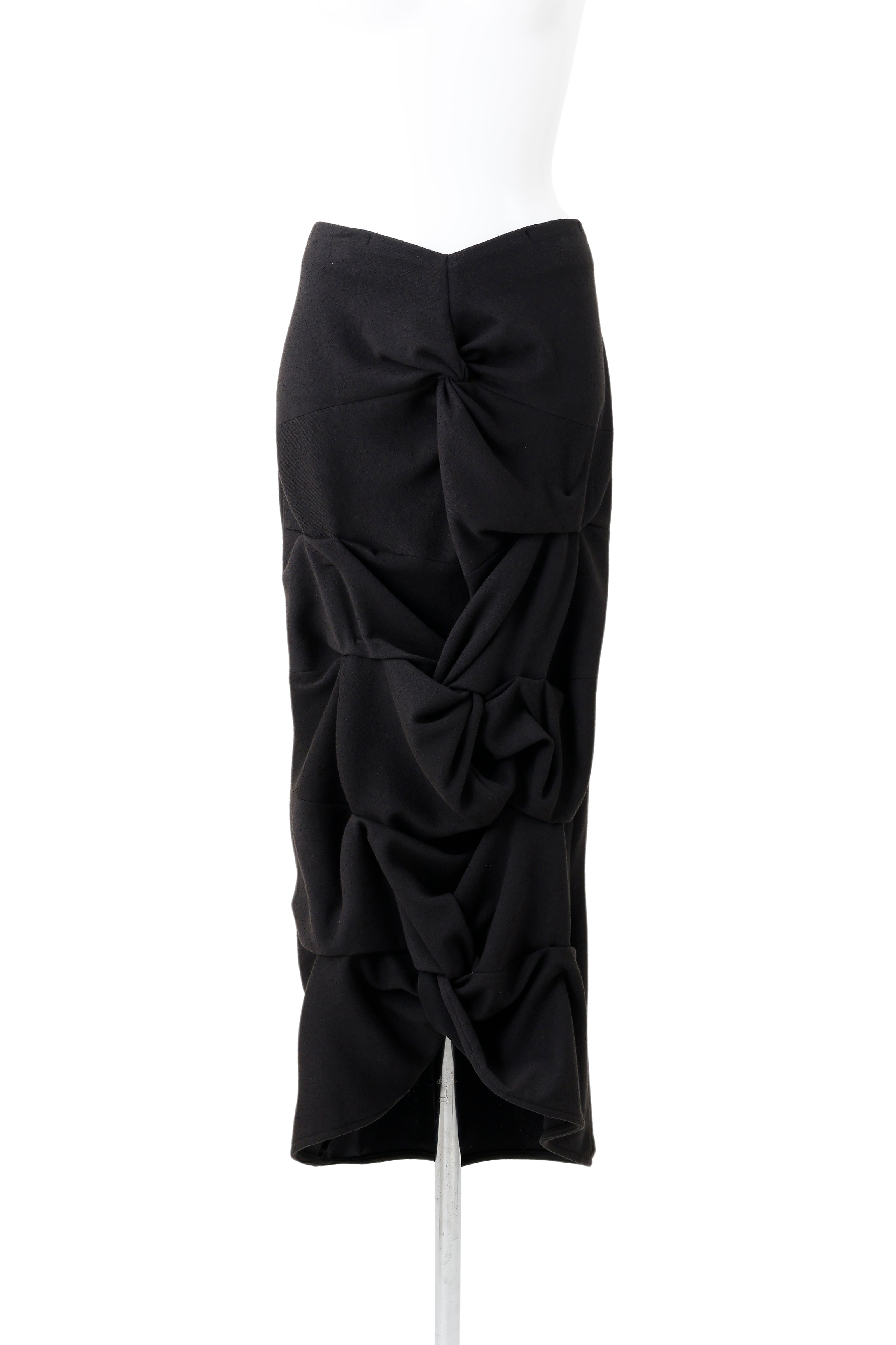 Design twist long skirt - Black