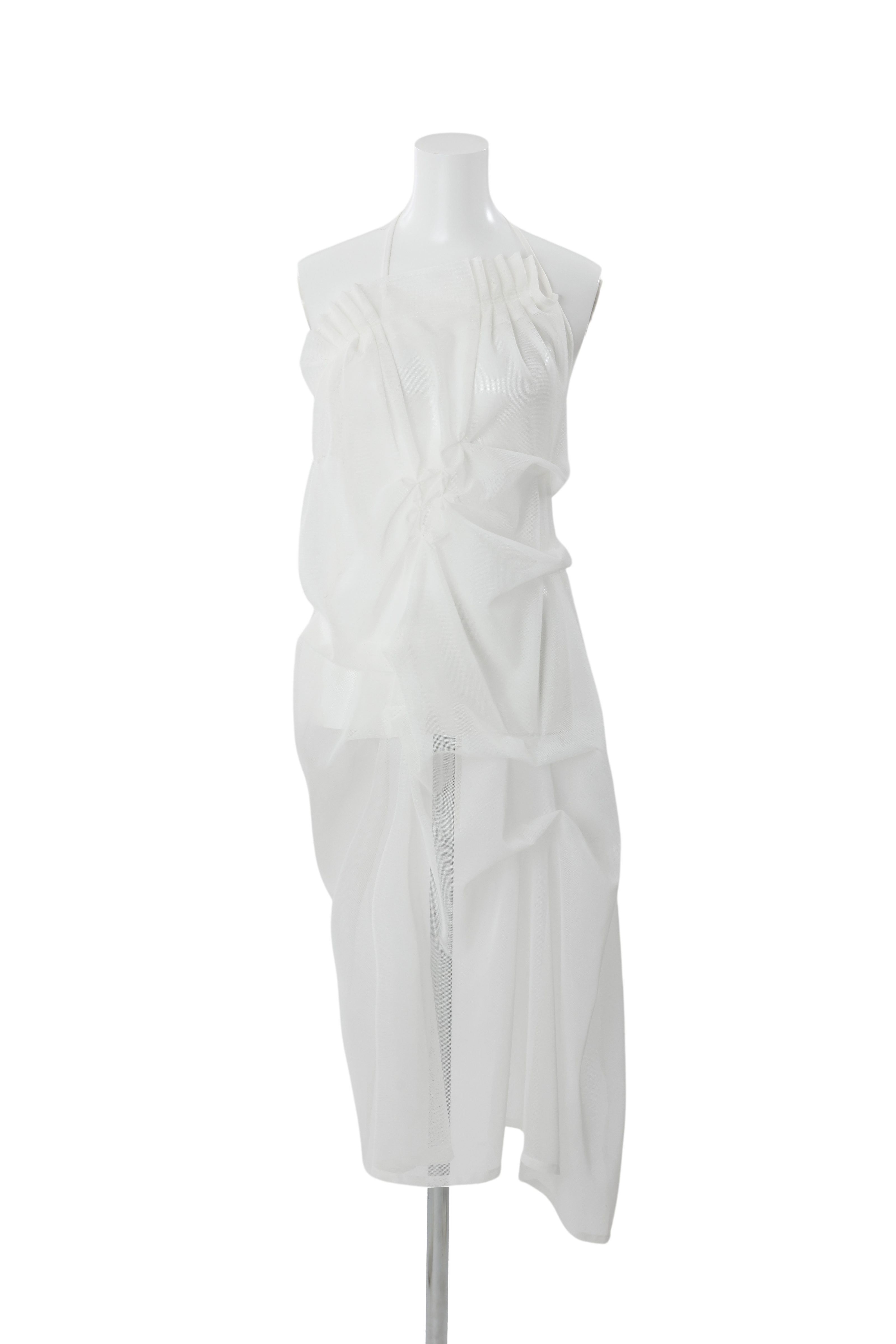 Sprouting drape apron dress - White