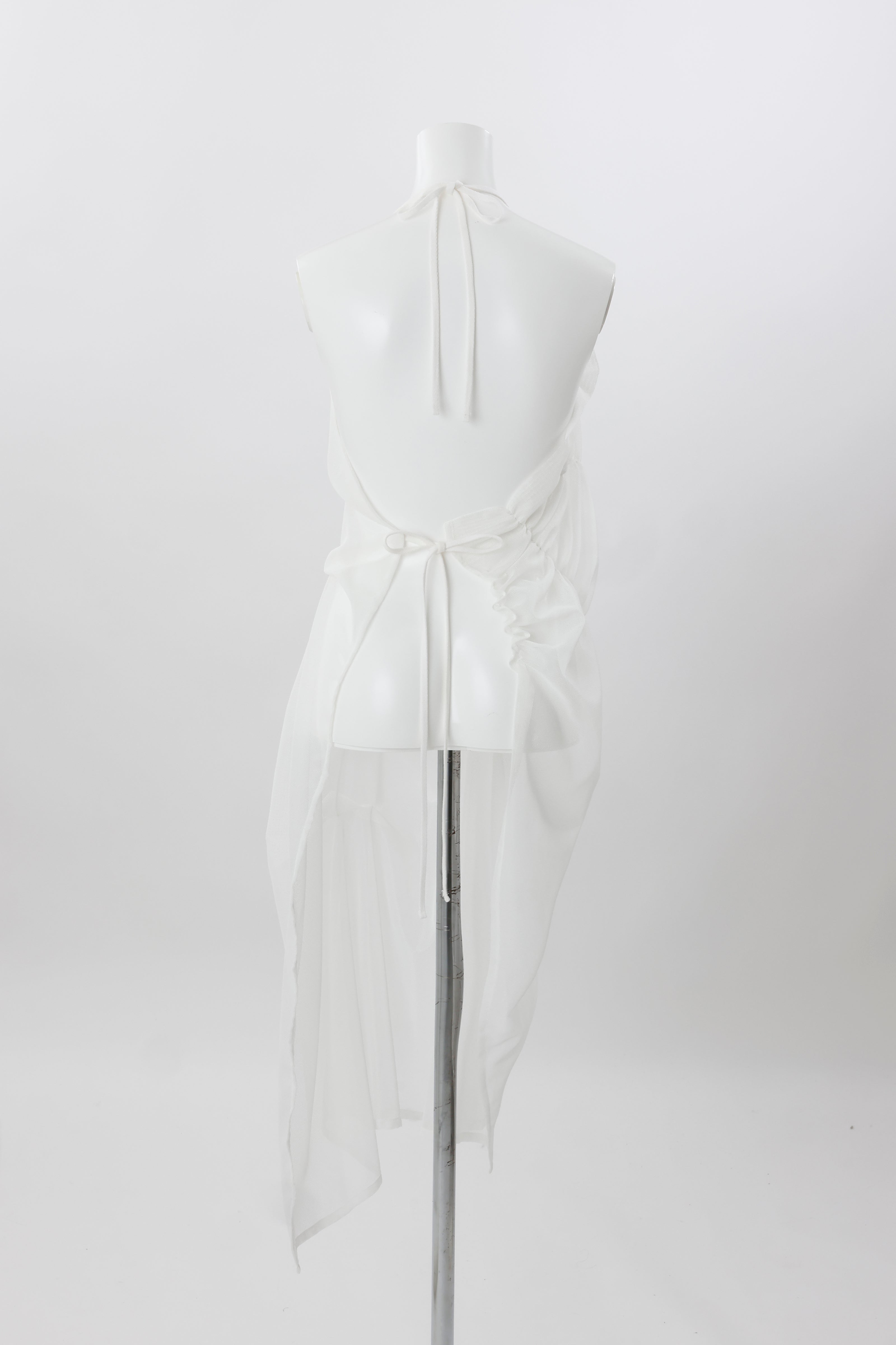 Sprouting drape apron dress - White