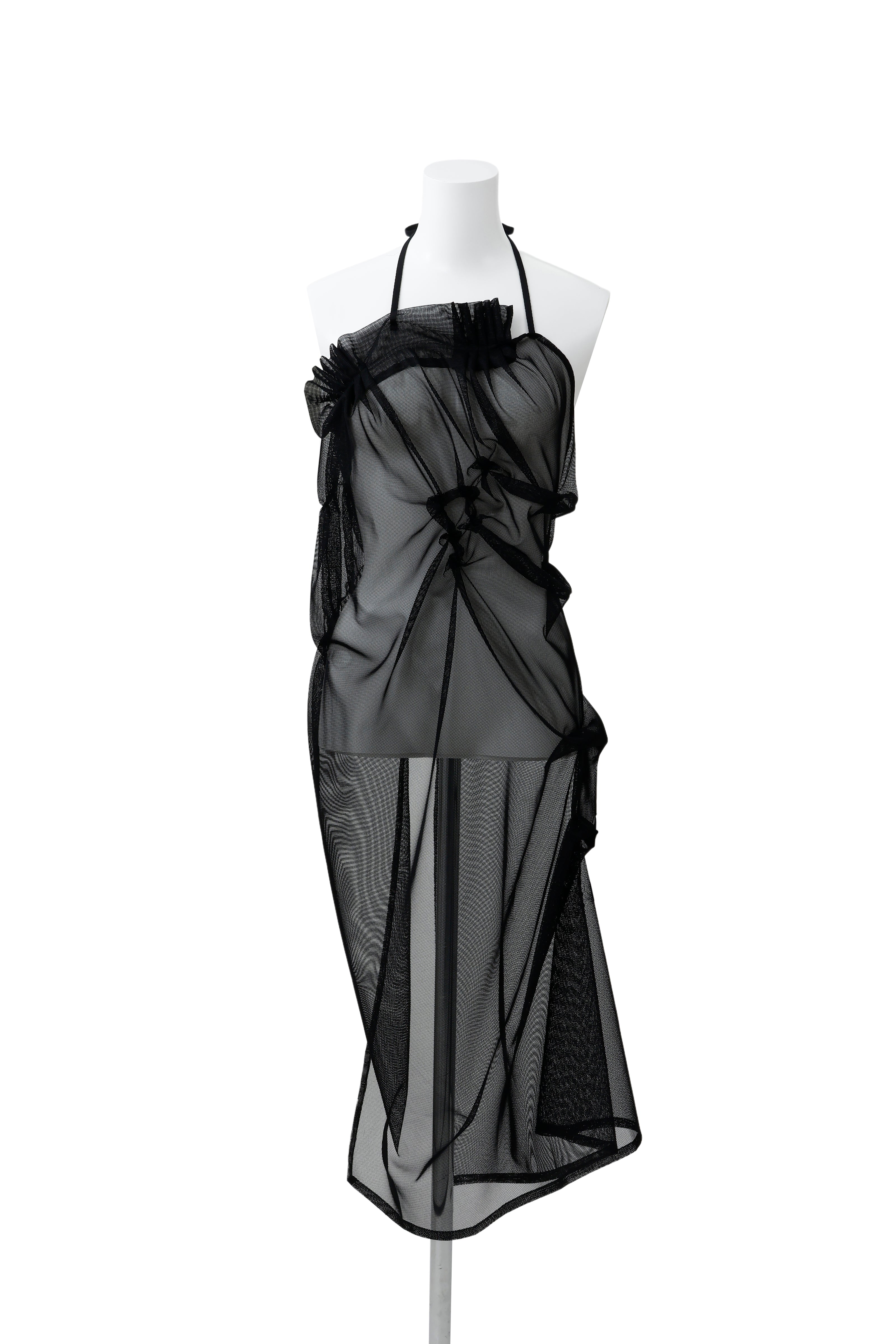 Sprouting drape apron dress - Black