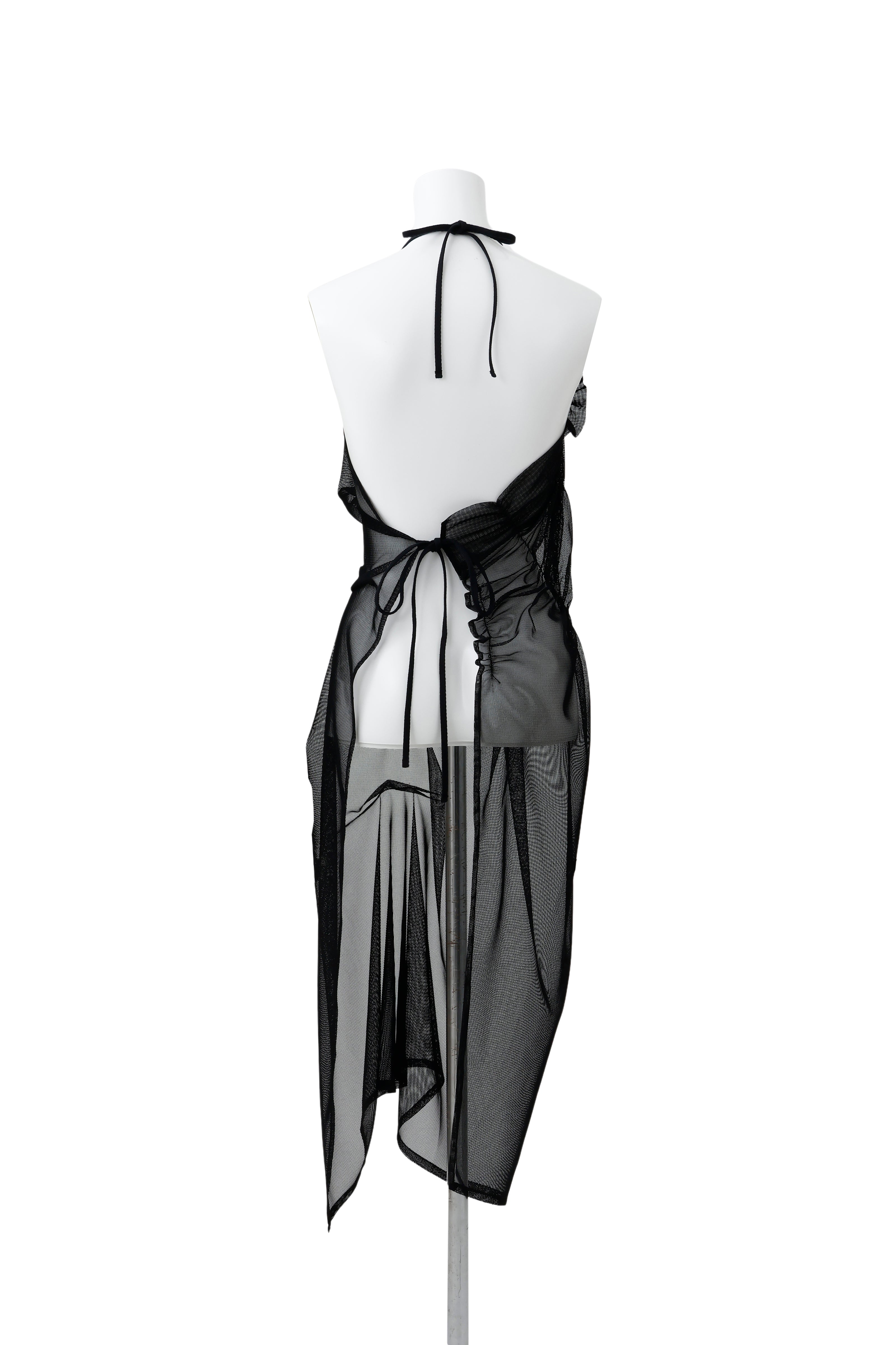 Sprouting drape apron dress - Black