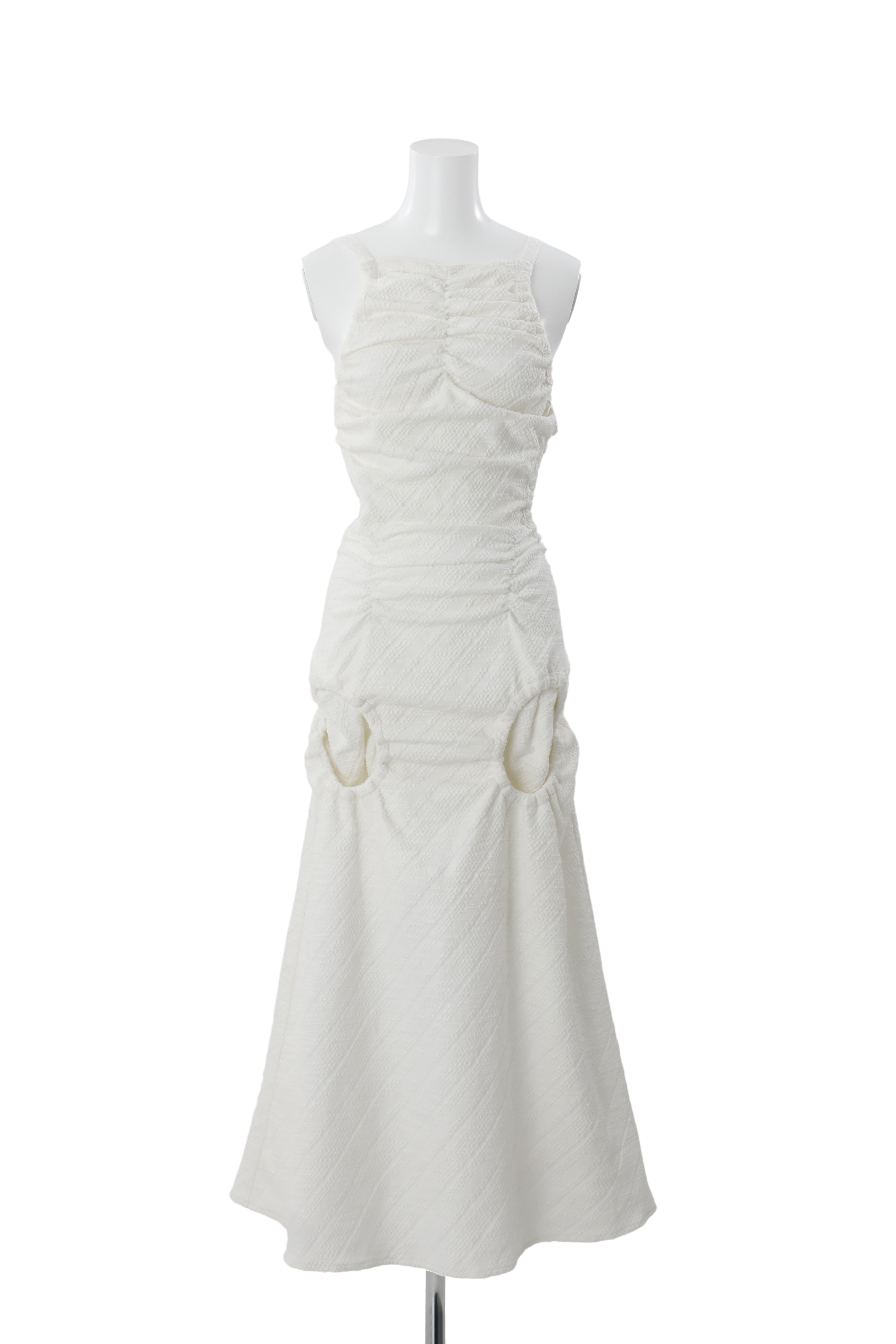 Bouquet apron dress - White