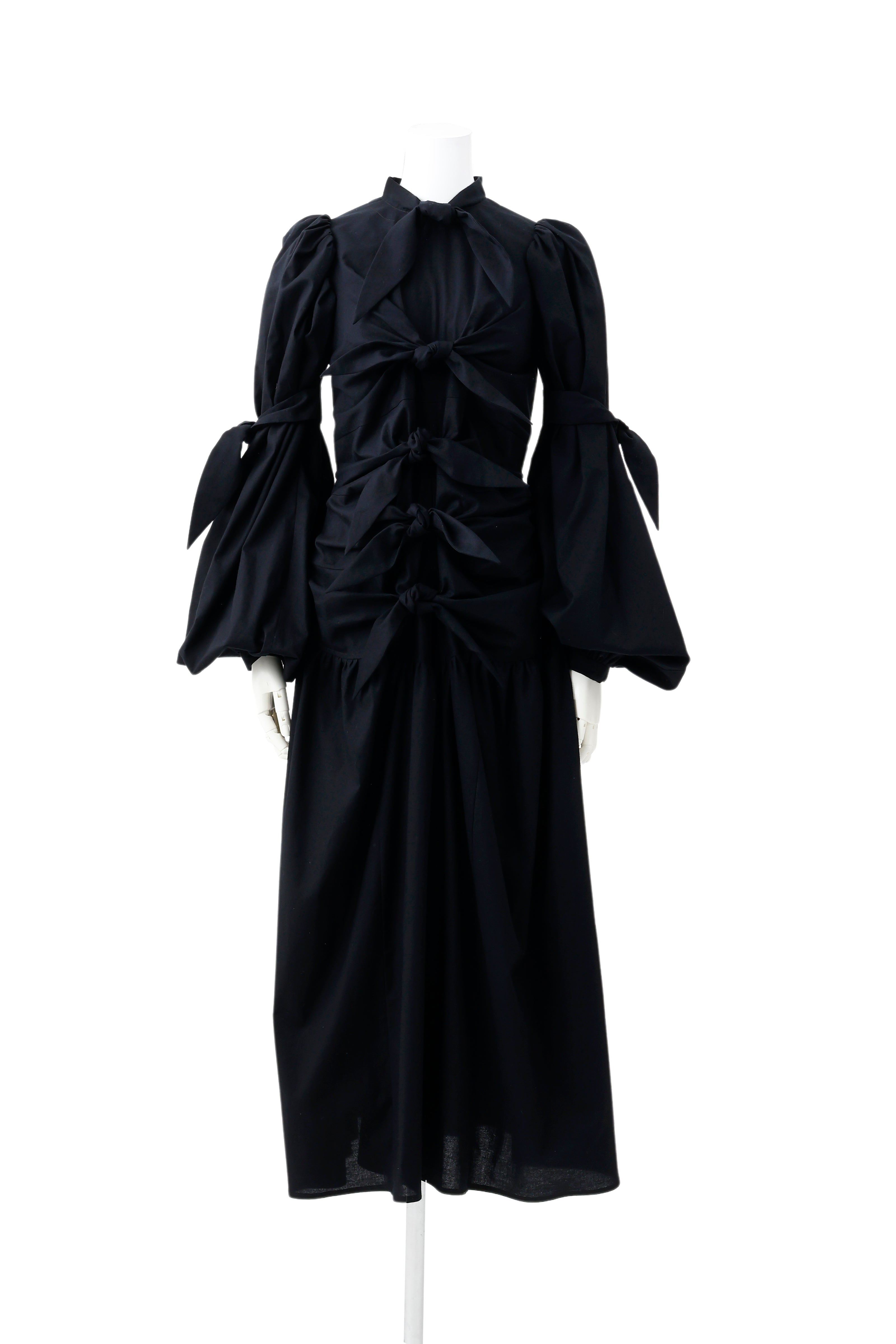 Ribbon roll dress - Black