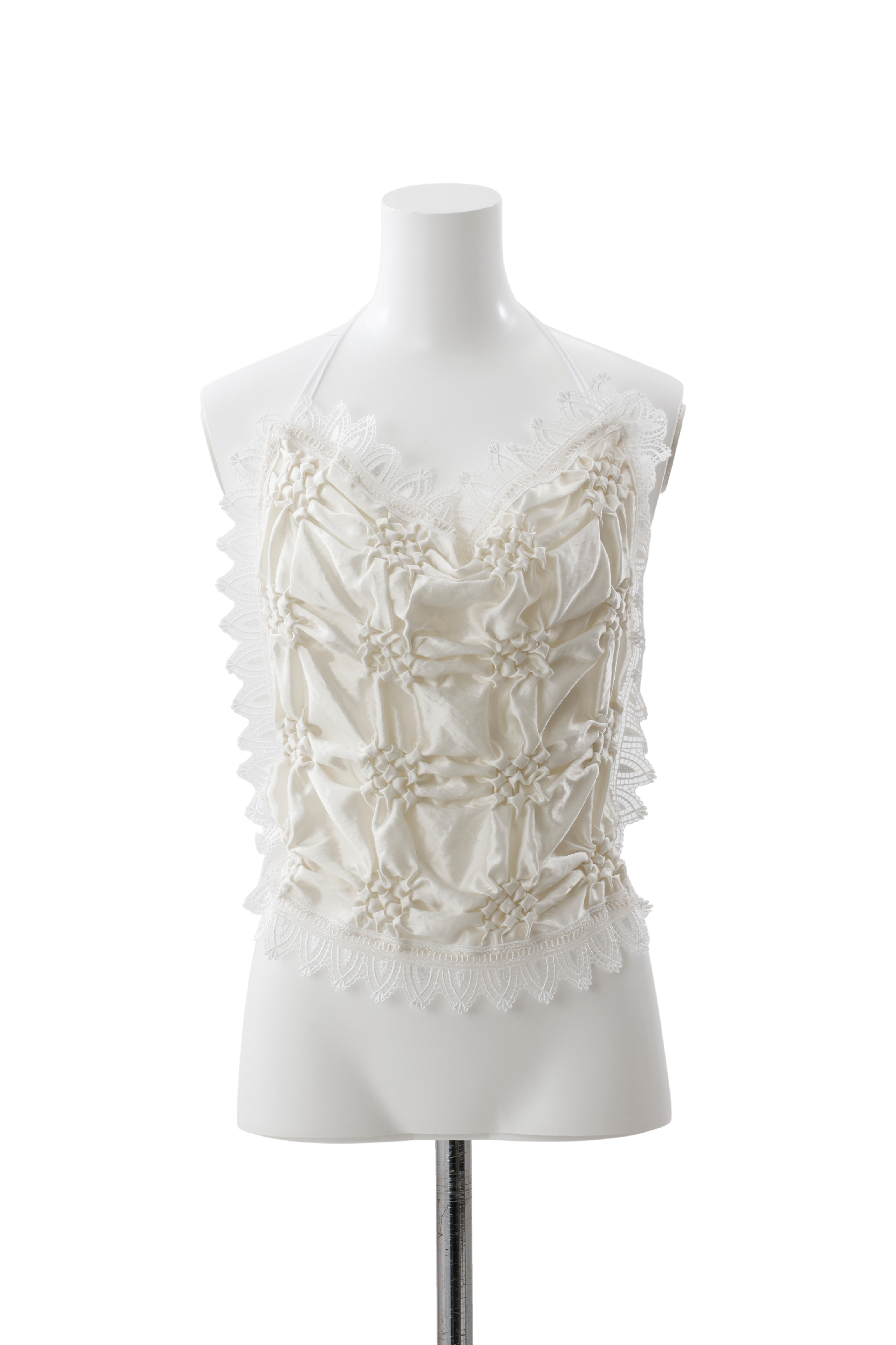 Smocking veill bustier - White