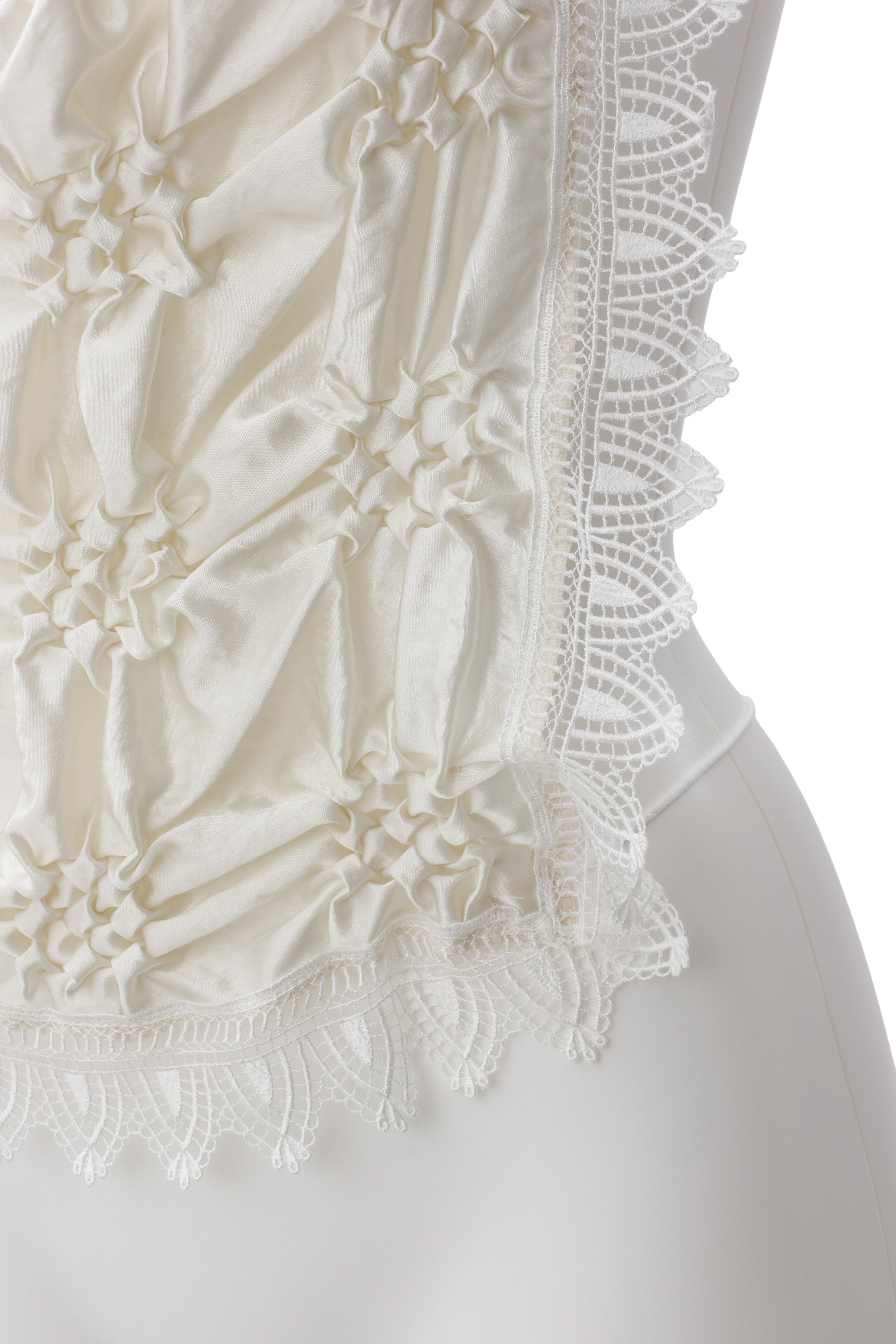 Smocking veill bustier - White