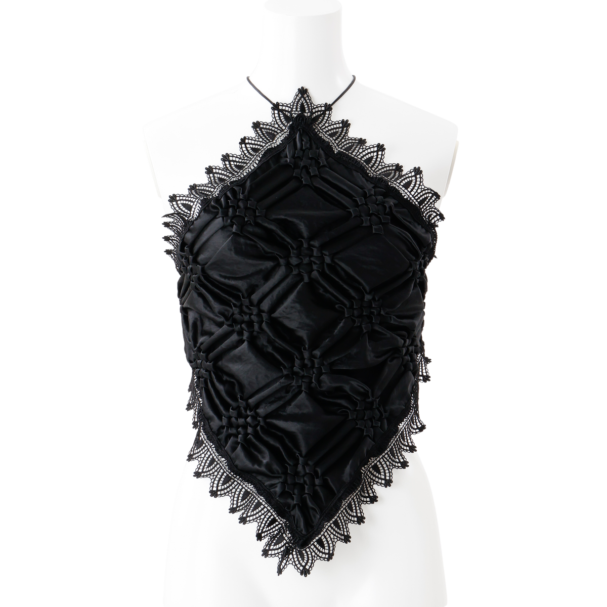 Smocking veil bustier - Black
