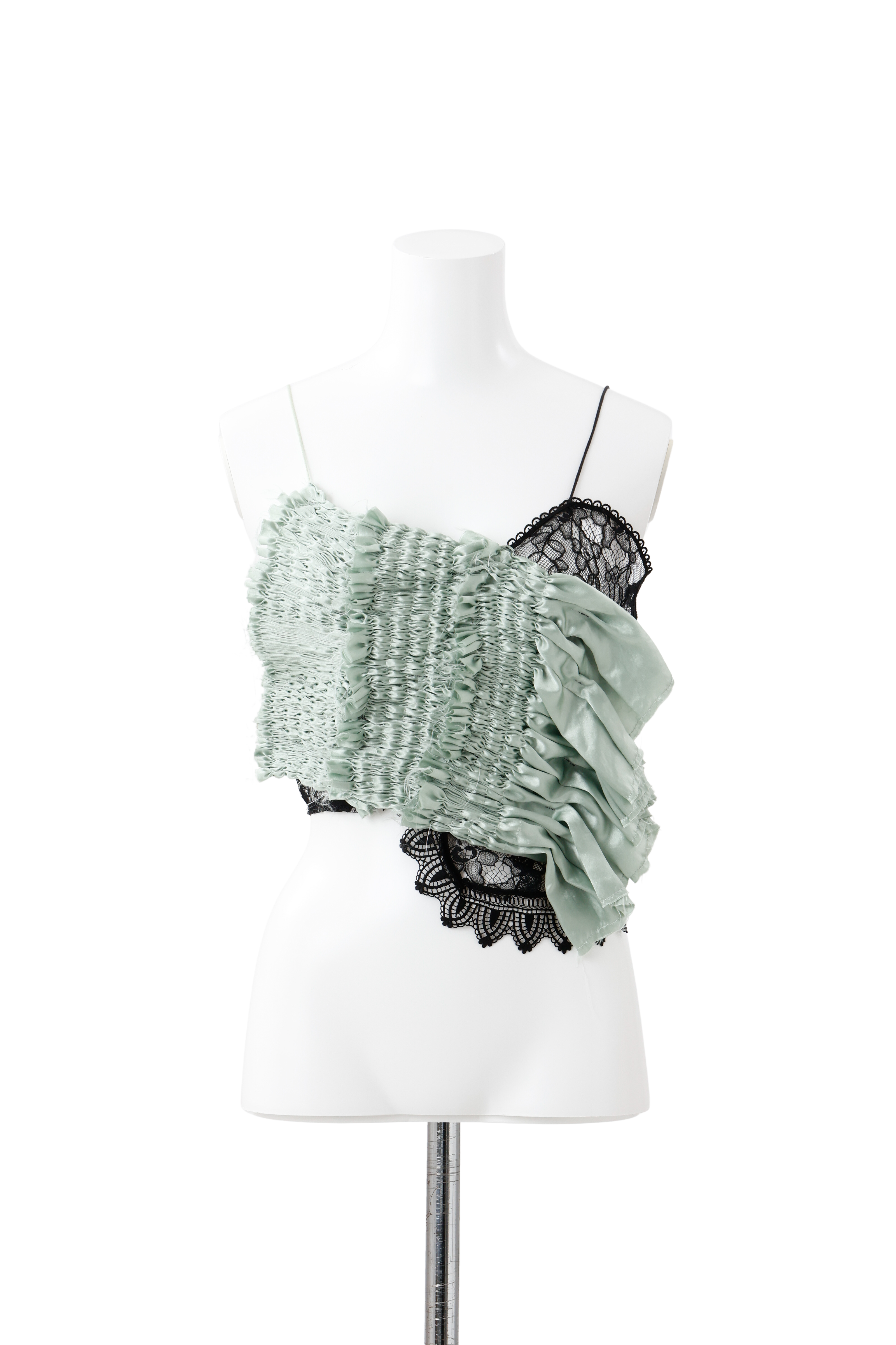 Hand pleats veil bustier - Green