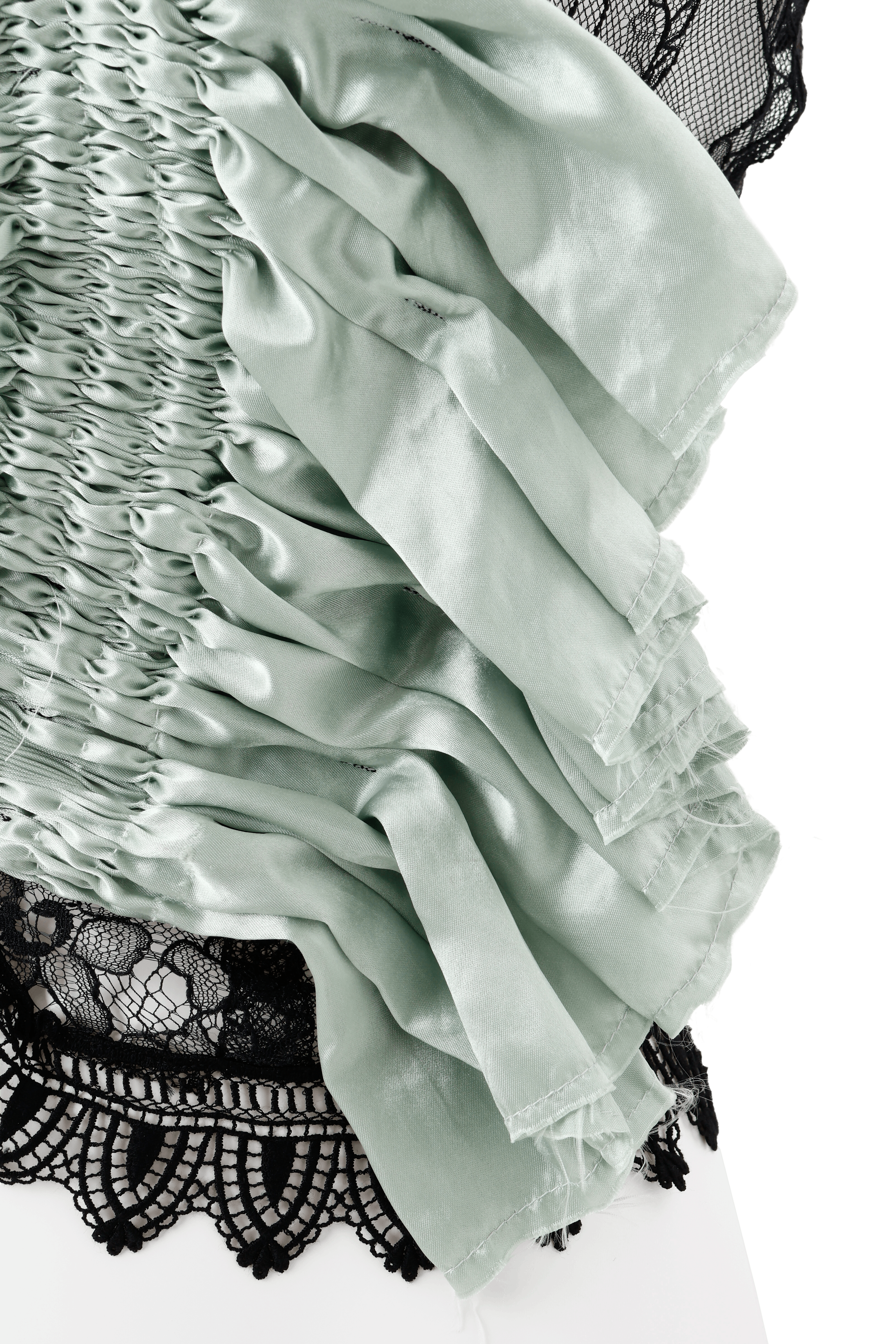 Hand pleats veil bustier - Green