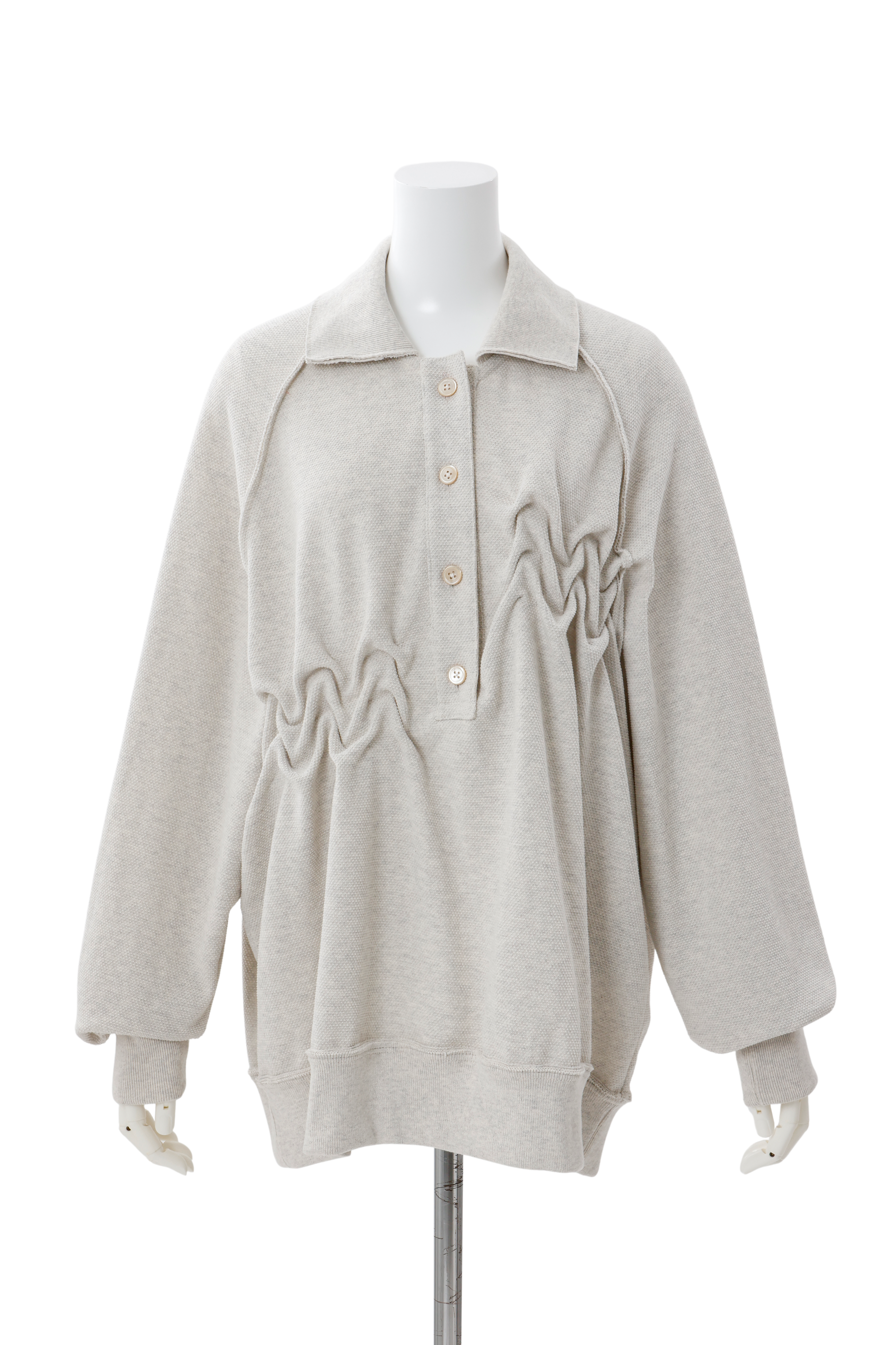 Raw edge loose polo - Beige